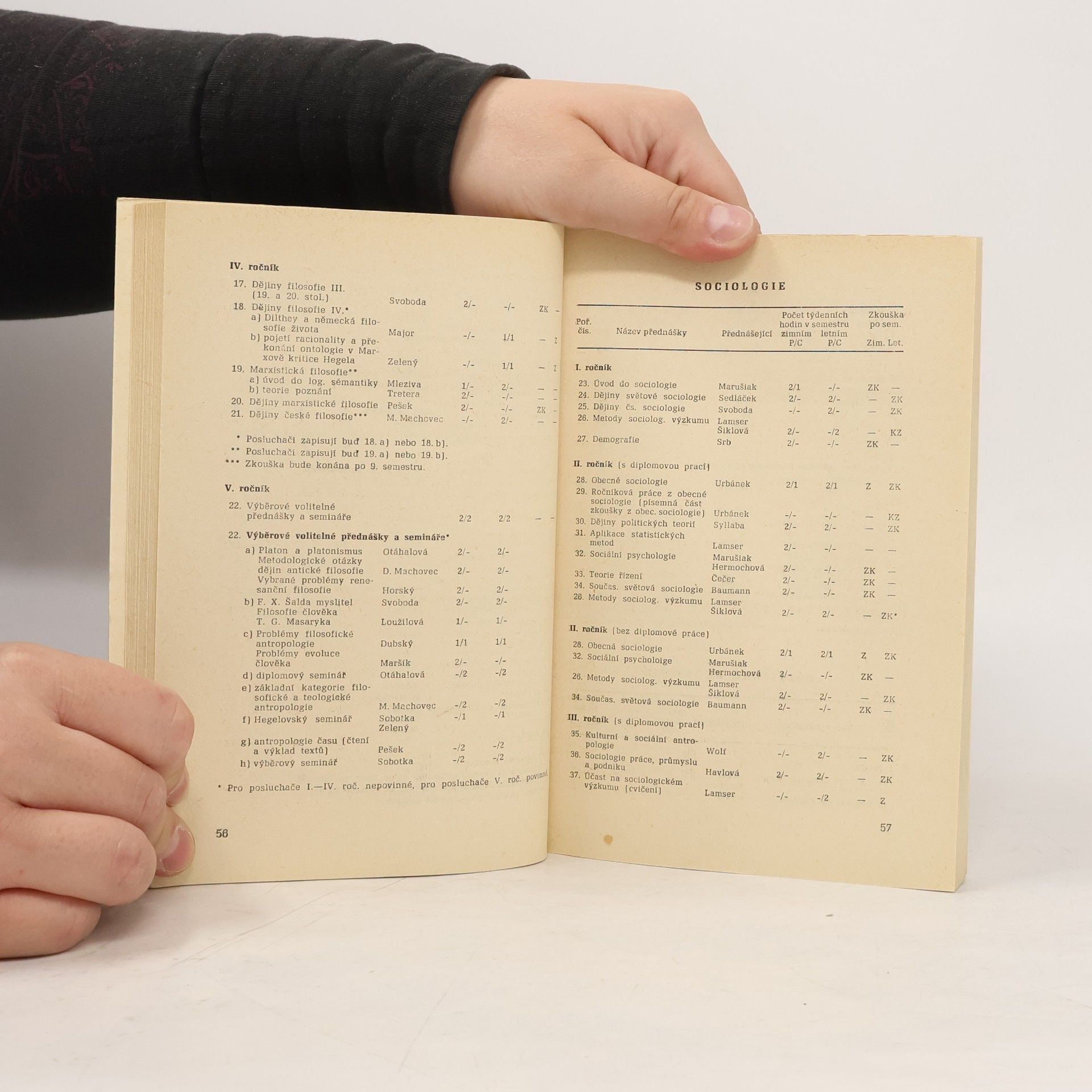 Various authors Seznam přednášek na filosofické fakultě ve studijním roce 1967-1968