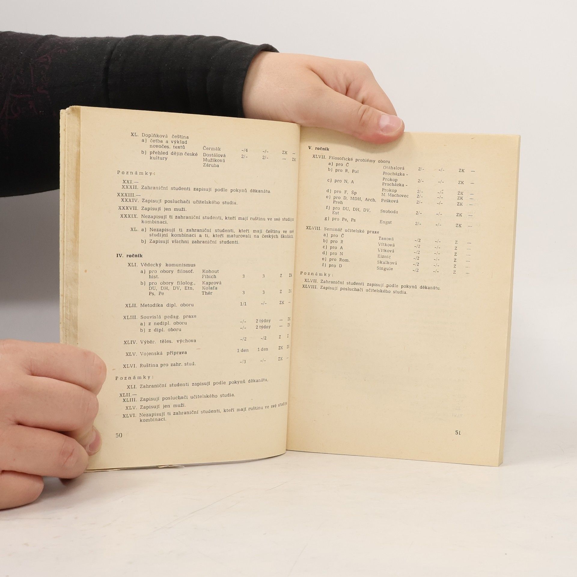 Kolektiv autorů Seznam přednášek na Filosofické fakultě ve studijním roce 1966-1967
