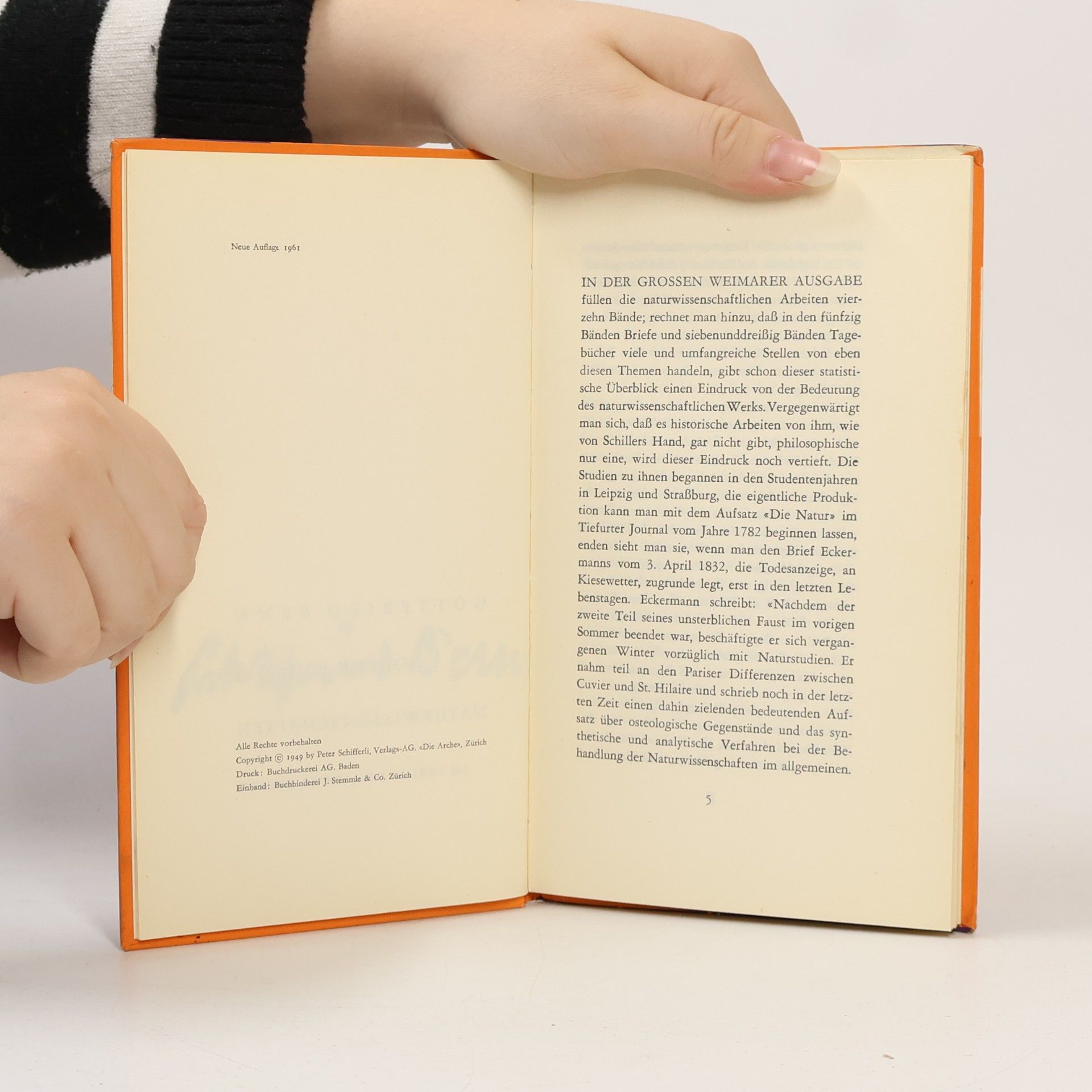 Gottfried Benn Goethe und die Naturwissenschaften