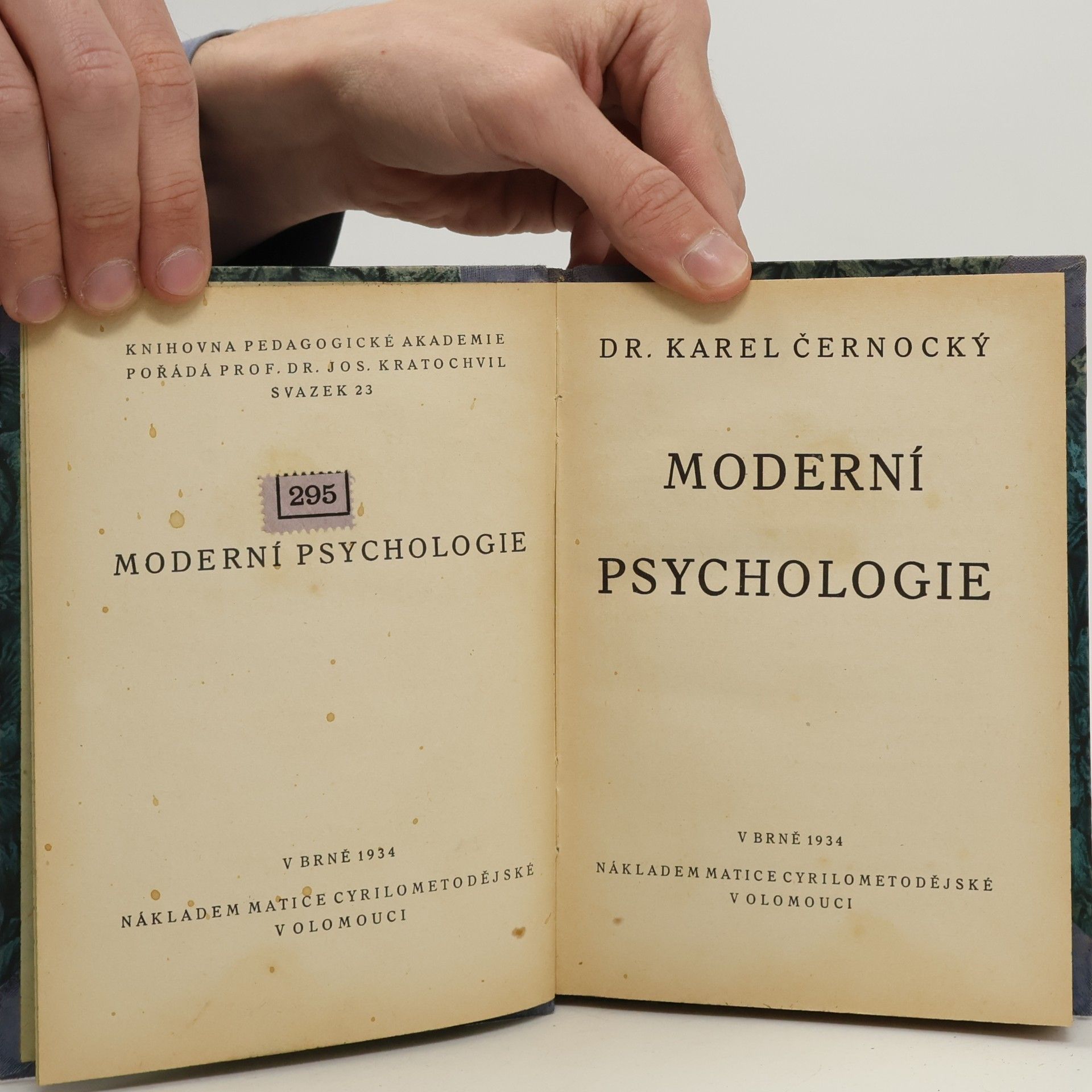 Dr. Karel Černocký Moderní psychologie