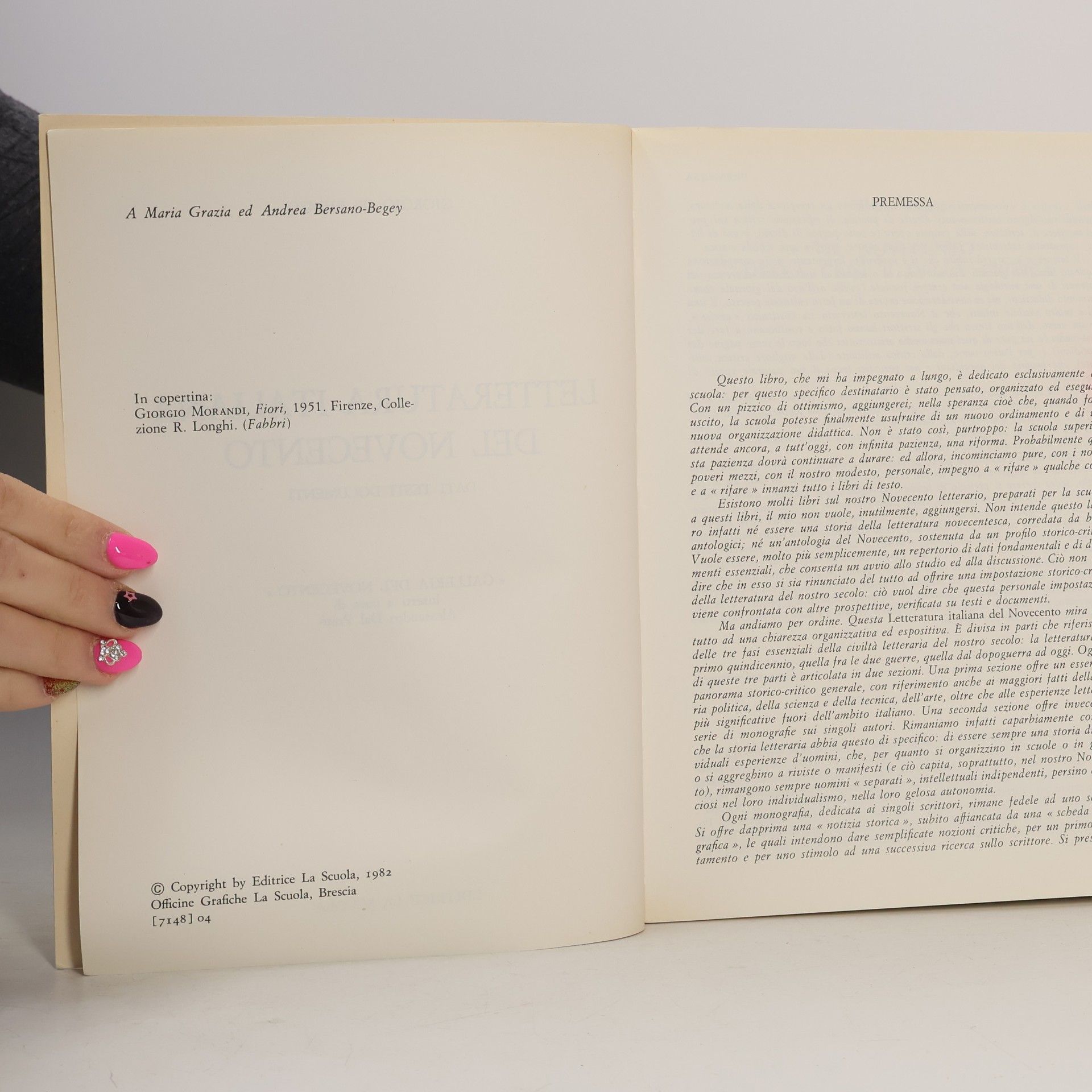 Giorgio De Rienzo Letteratura italiana del Novecento: dati testi documenti