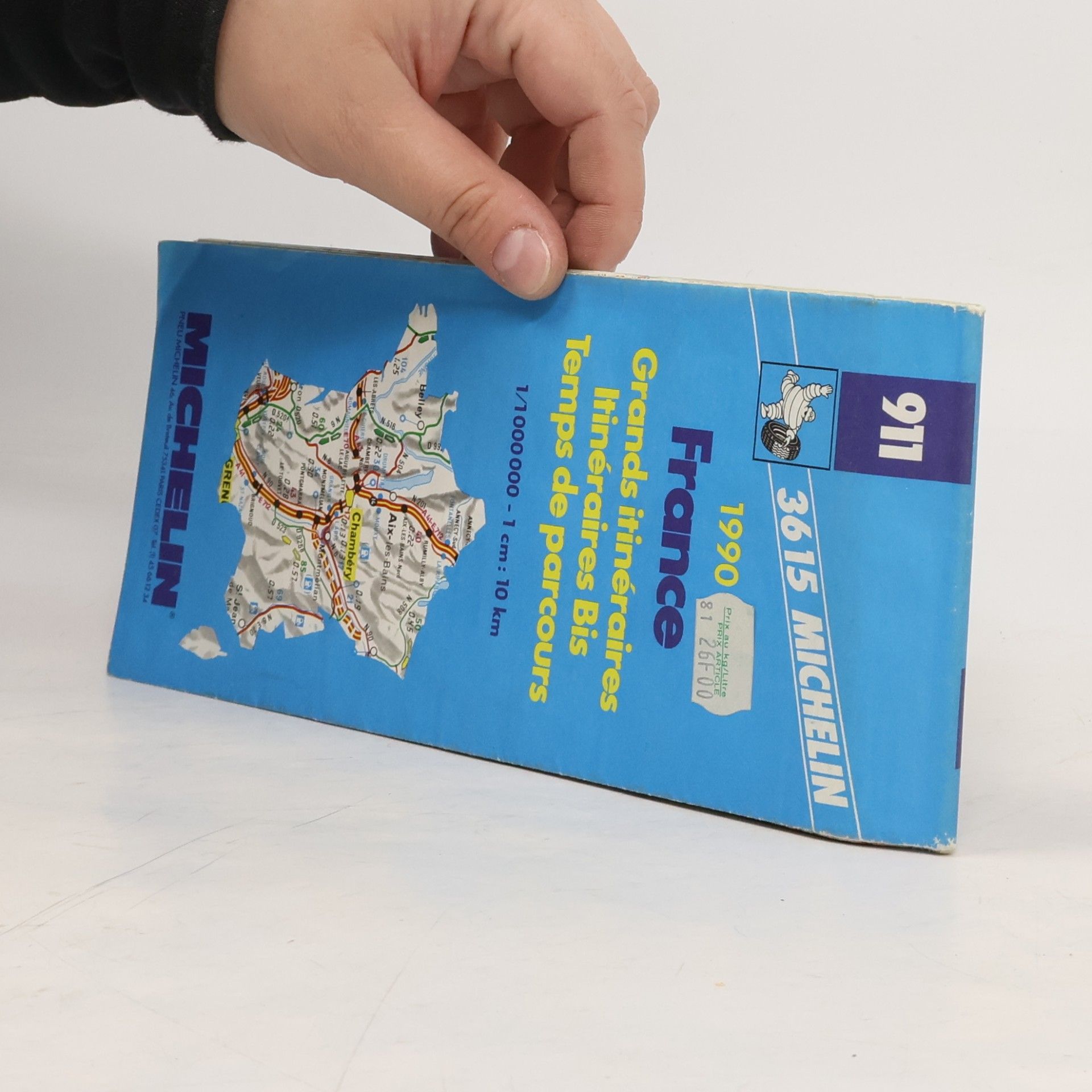 Michelin - 911: 1990 France, grands itinéraires, itinéraires bis, temps de parcours