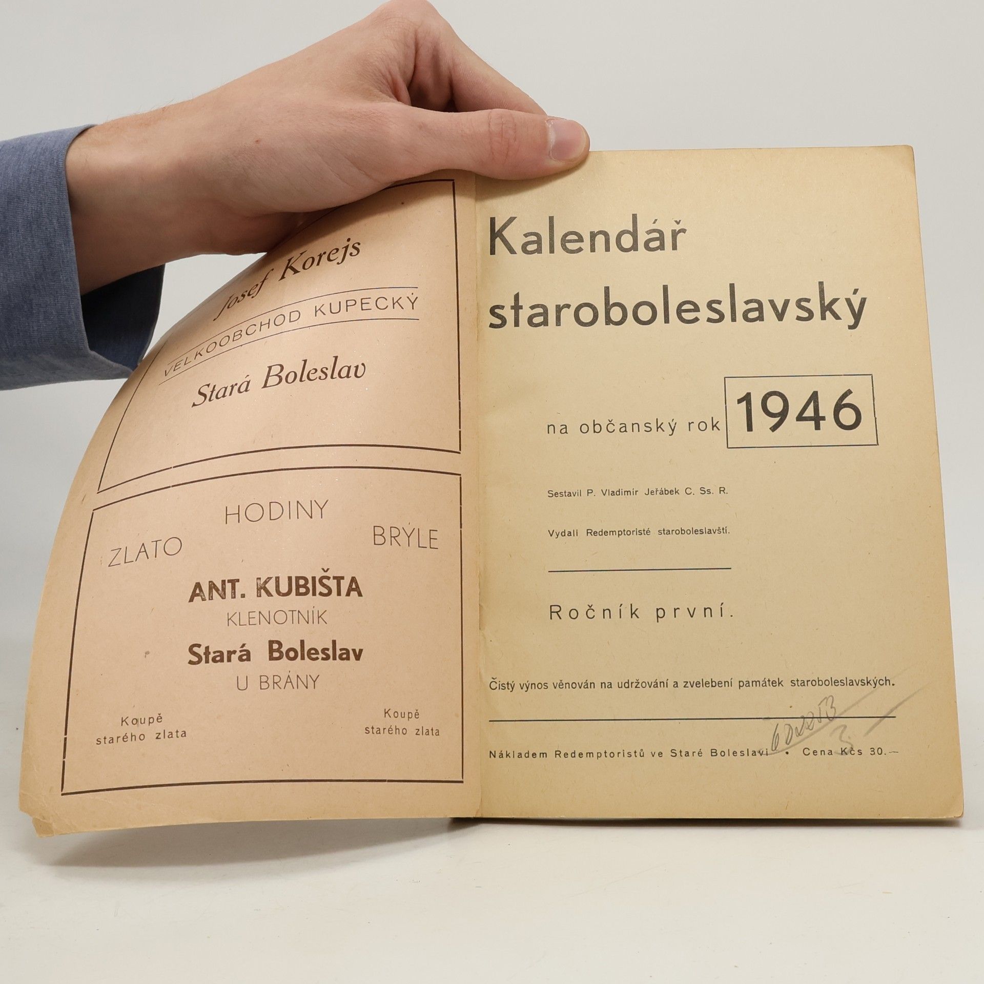 Vladimír Ježek Kalendář staroboleslavský 1946