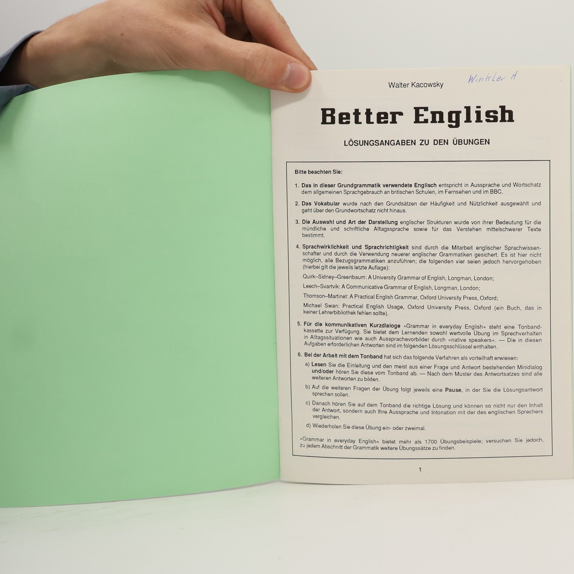 Walter Kacowsky Better English
