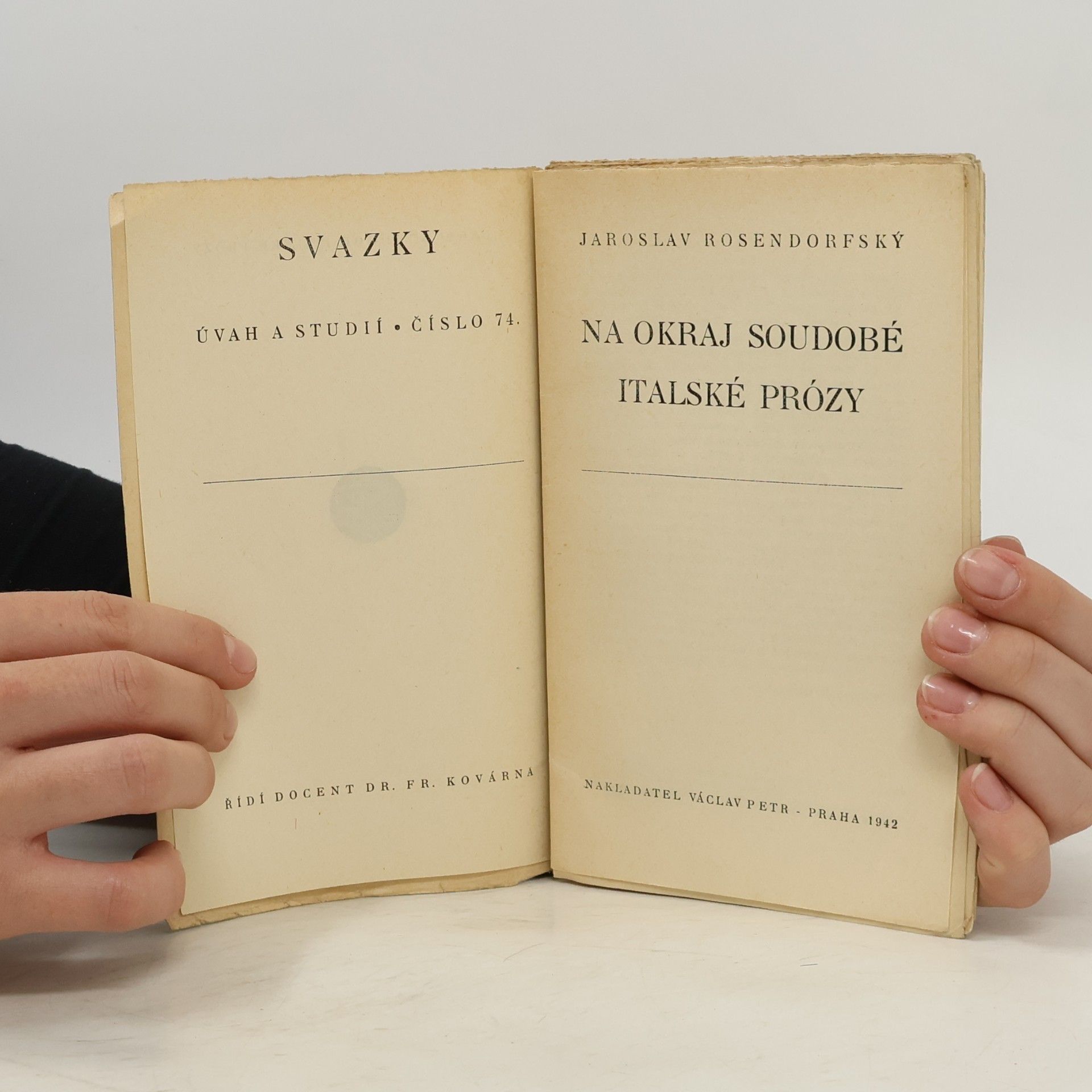 Jaroslav Rosendorfský Na okraj soudobé italské prózy