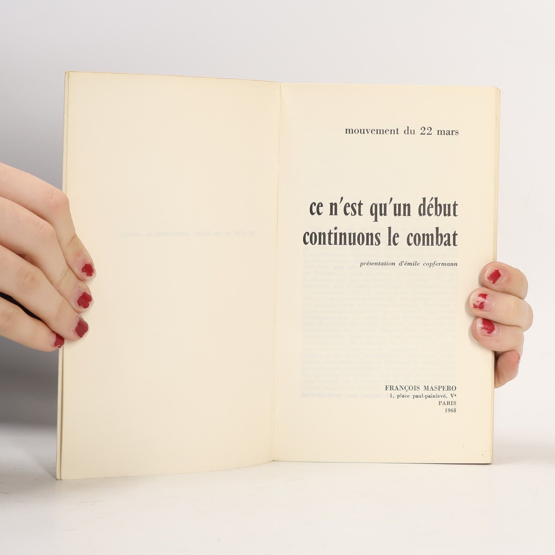Mouvement Du 22 Mars ce n'est qu'un début continuons le combat