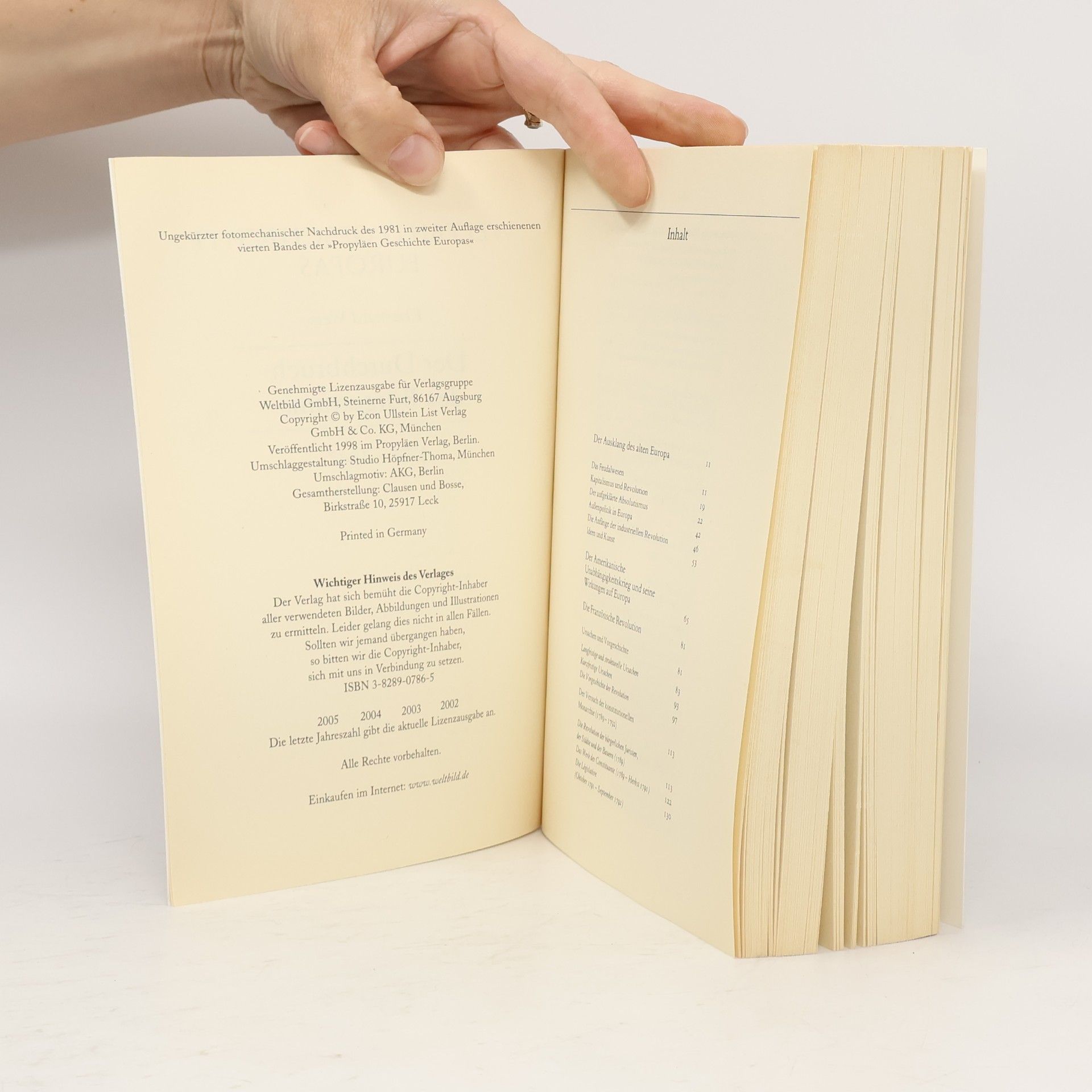 Eberhard Weis Weltbild Geschichte Europas. 1776-1847. Der Durchbruch des Bürgertums