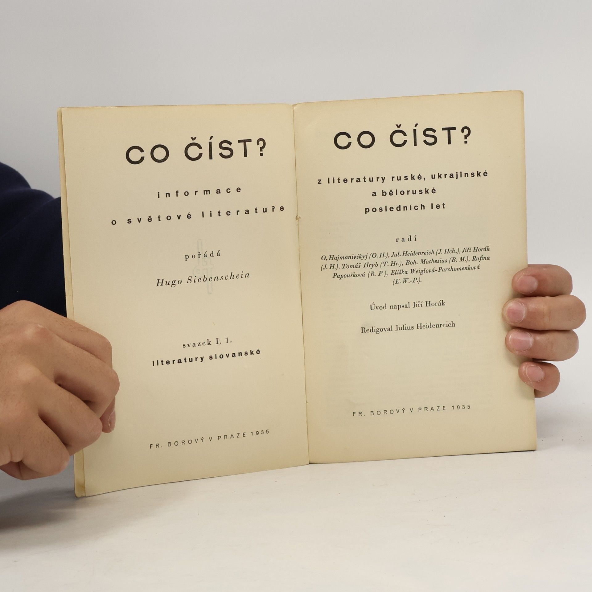 Hugo Siebenschein CO ČÍST z literatur slovanských