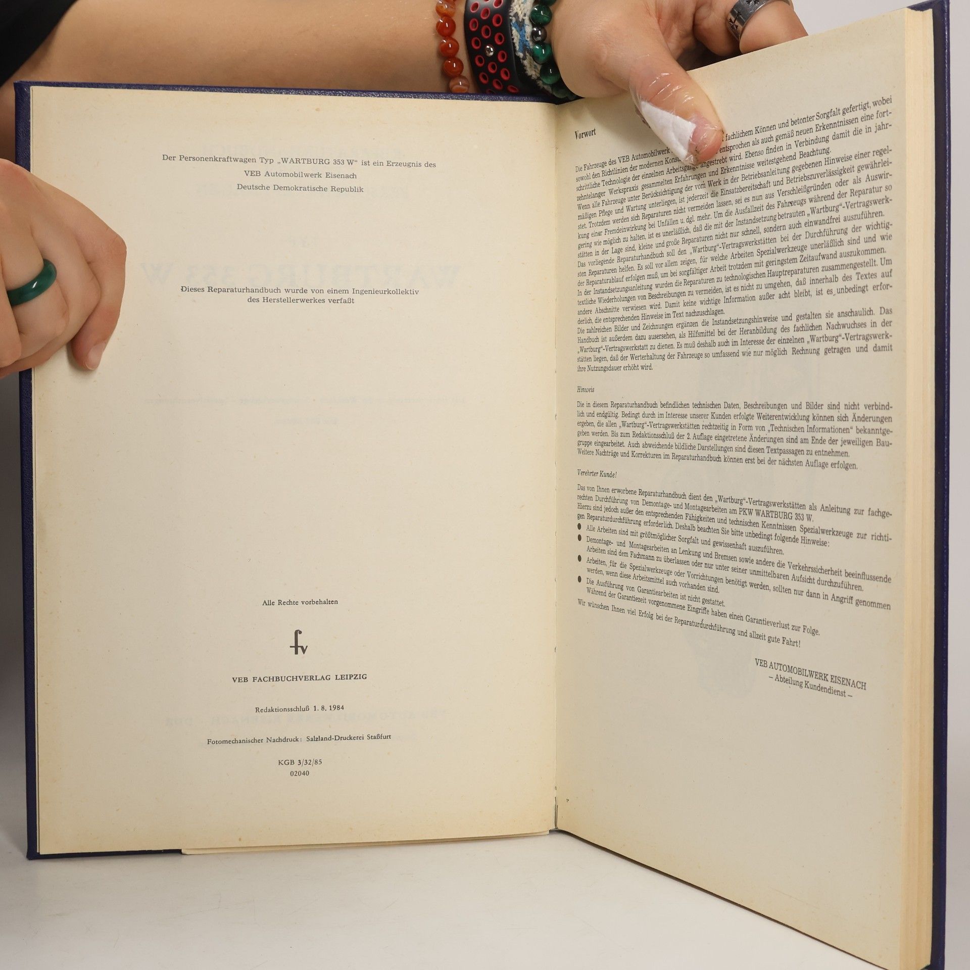 Various authors IFA Wartburg 353W REPARATURHANDBUCH