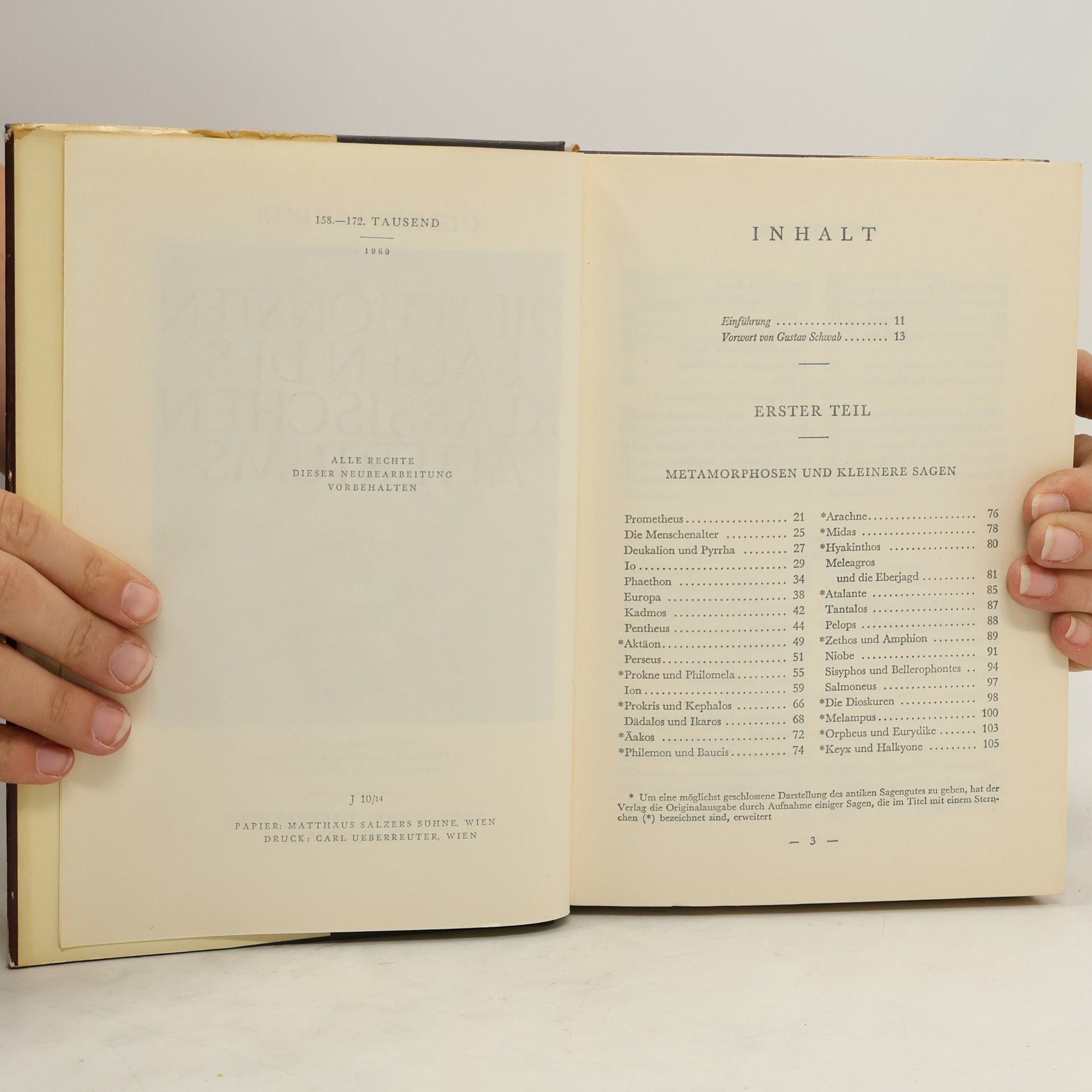 Gustav Schwab Die schönsten Sagen des klassischen Altertums. Erster Teil