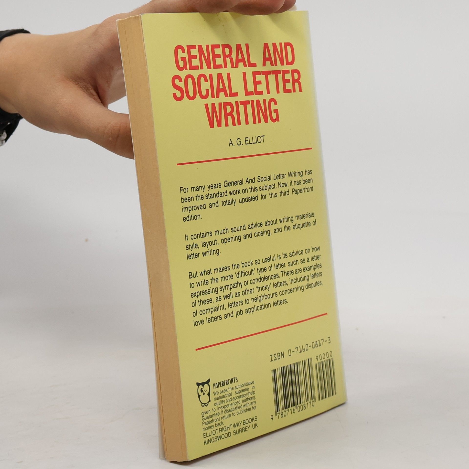 Andrew George Elliot General and Social Letter Writing