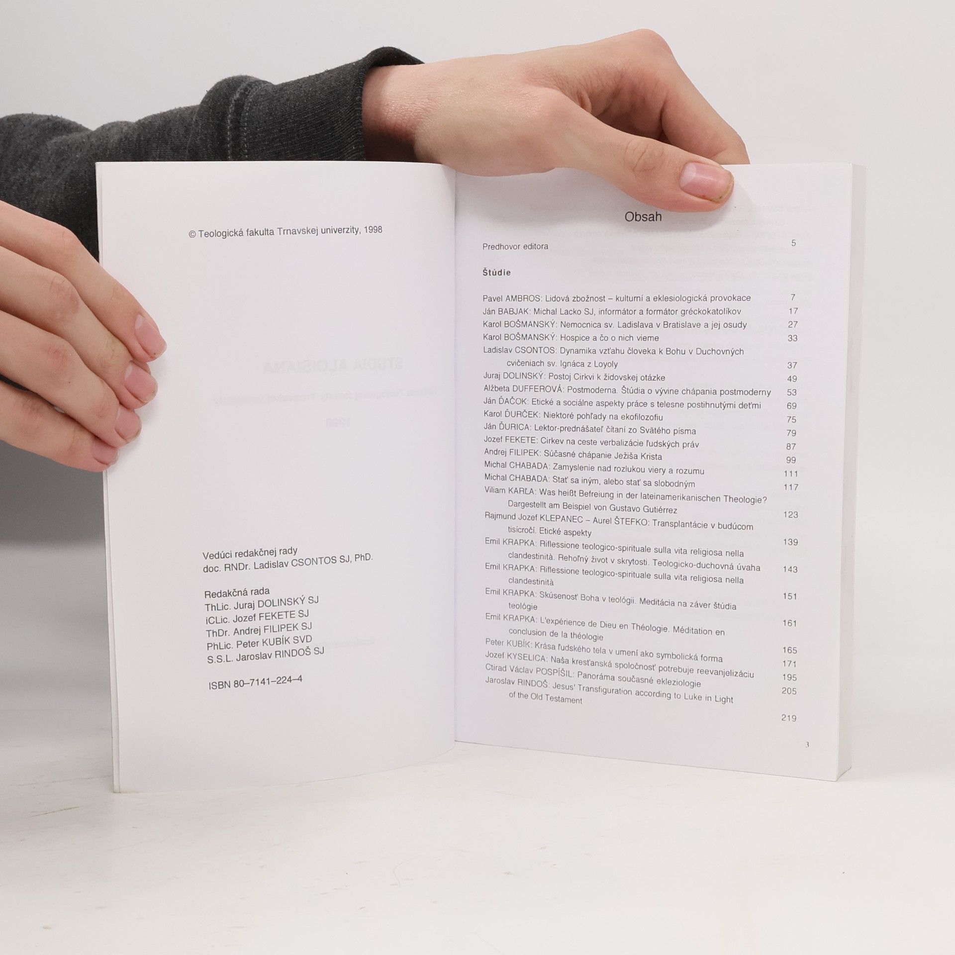 Ladislav Csontos Studia Aloisiana 1998