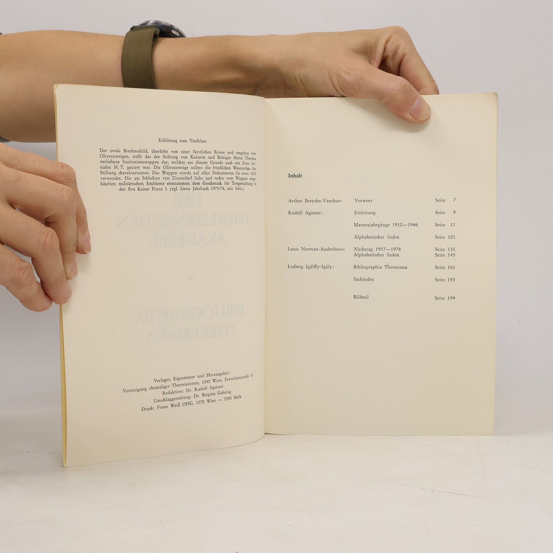 Various authors Album der Theresianischen Akademie 1910-1978