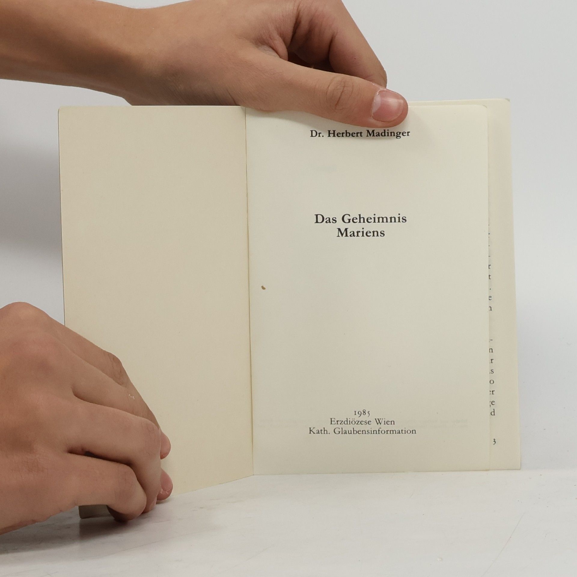 Herbert Madinger Das Geheimnis Mariens