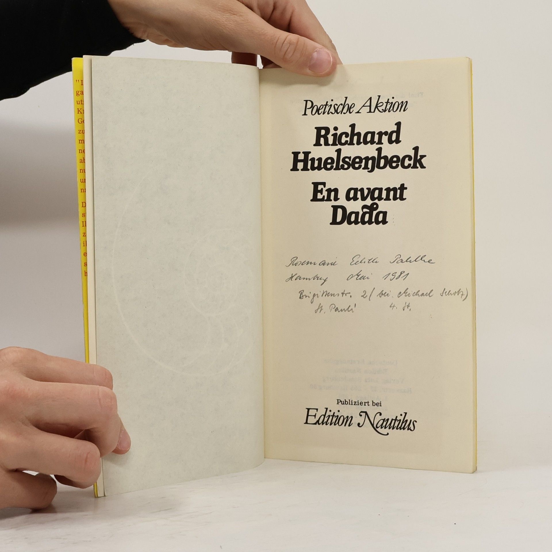 Richard Huelsenbeck En avant dada
