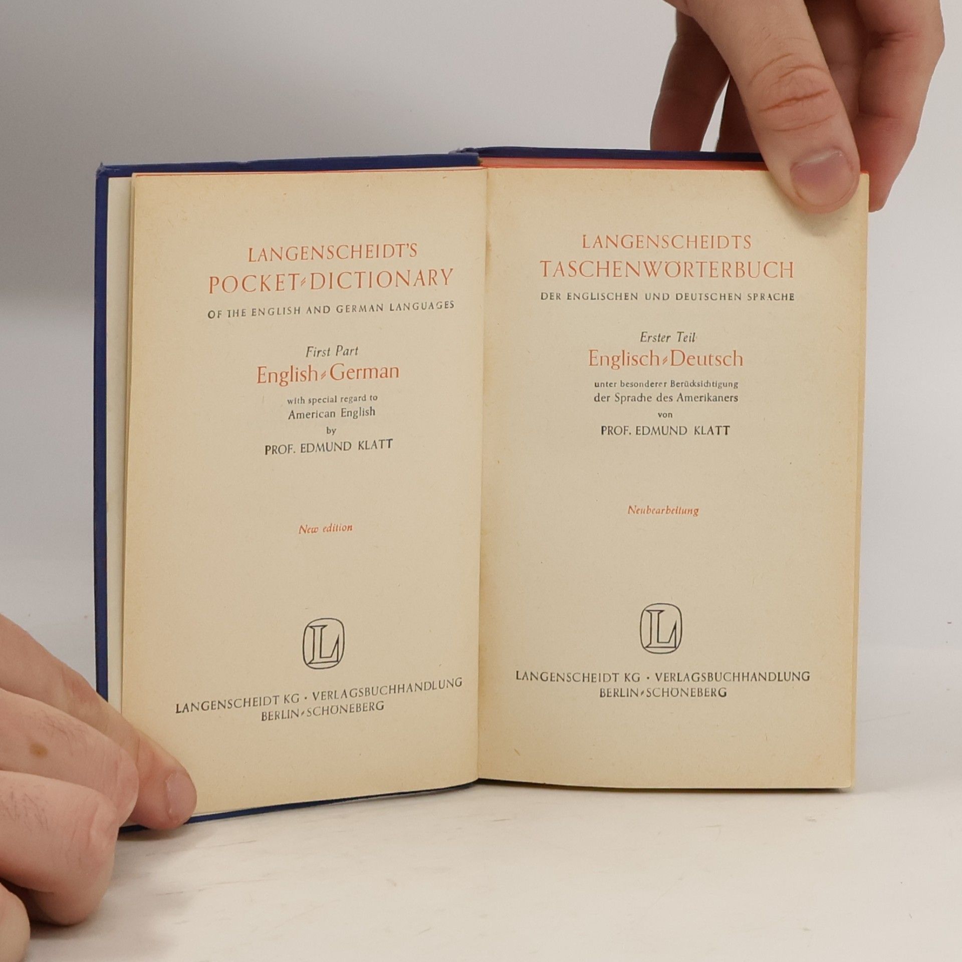 Edmunt Klatt Langenscheidt's Pocket Dictionary. First Part. English-German