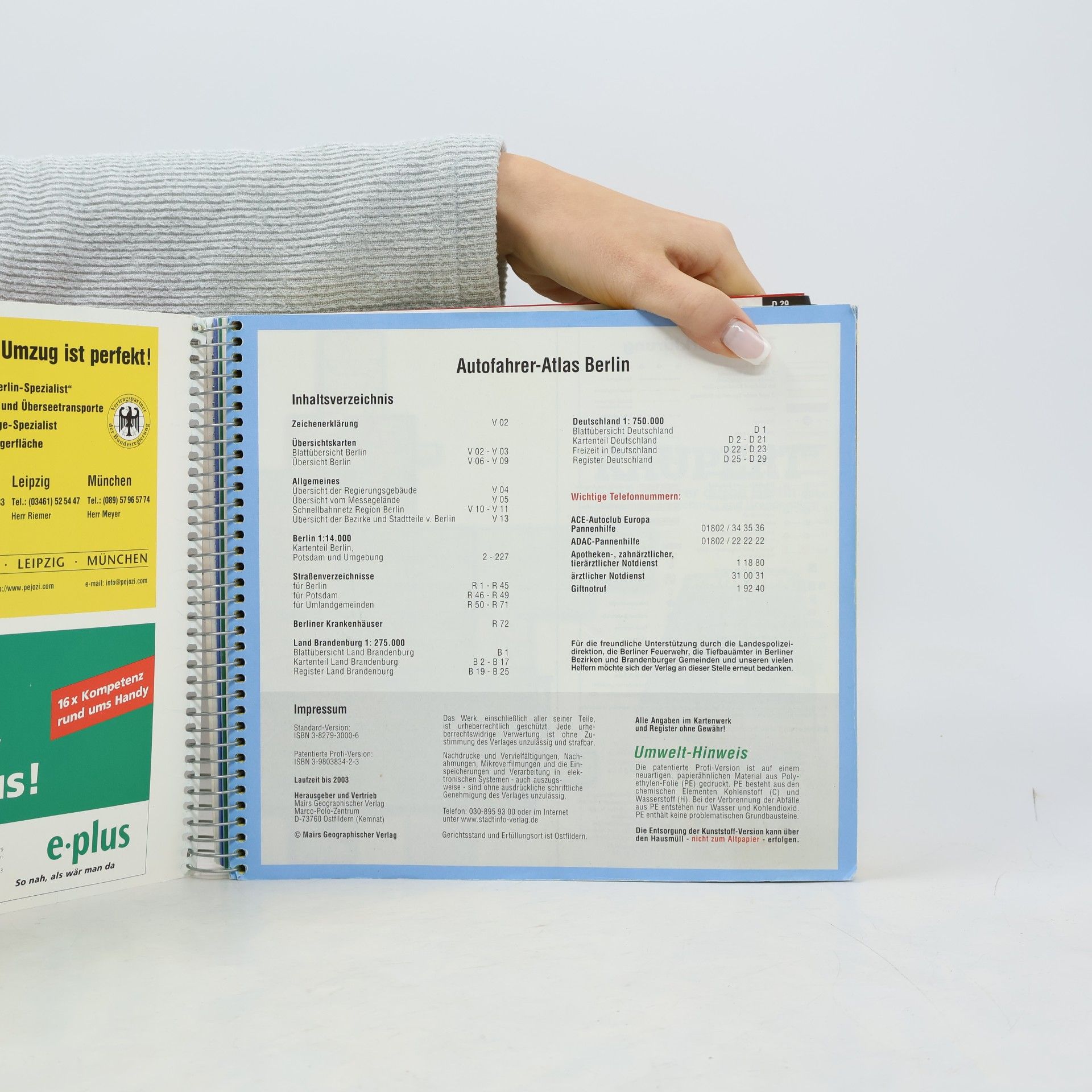 Berlin Autofahrer- Atlas 2002/2003 1 : 14 000. Sonderausgabe