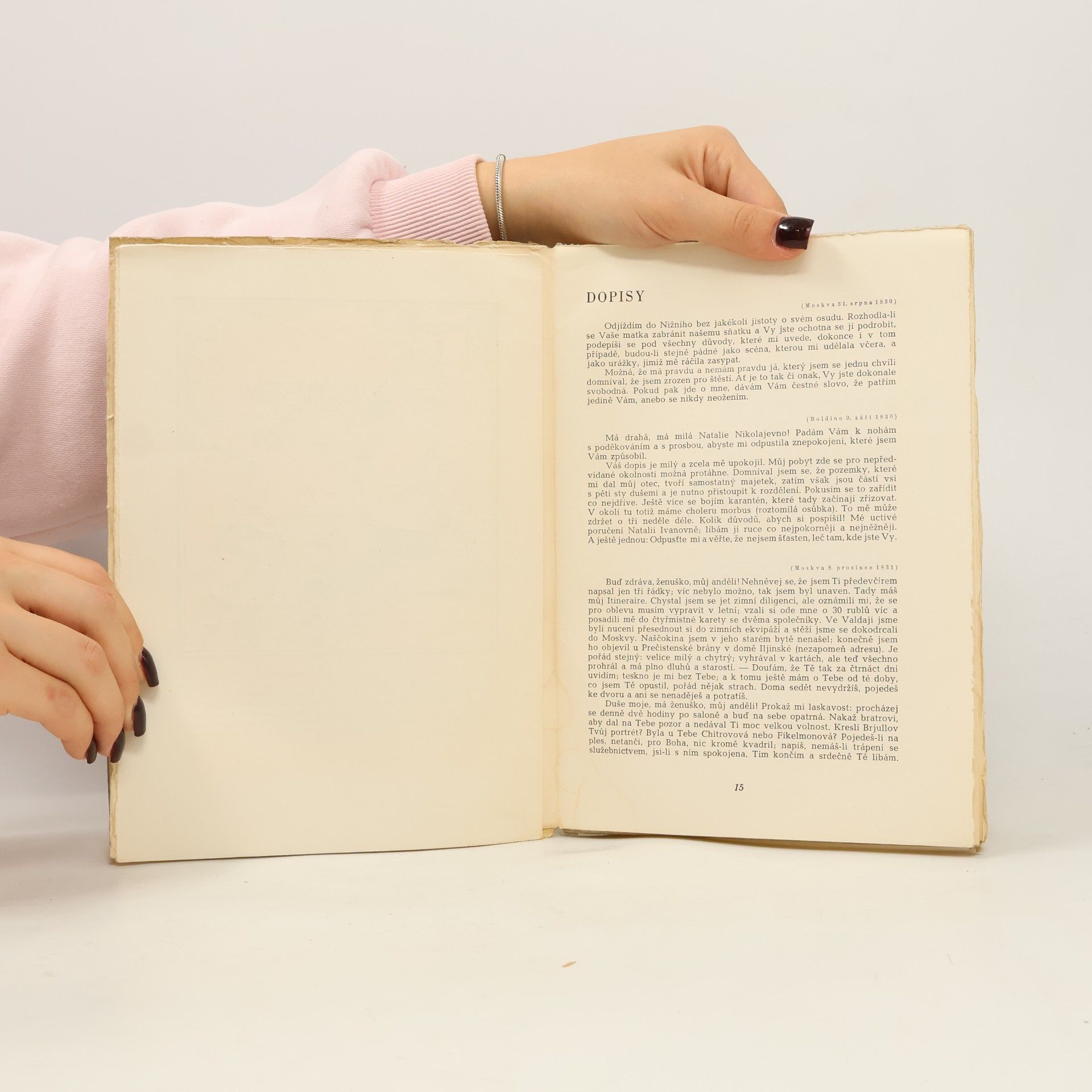 Alexander Pushkin Listy nevěstě a ženě Natalii Nikolajevně