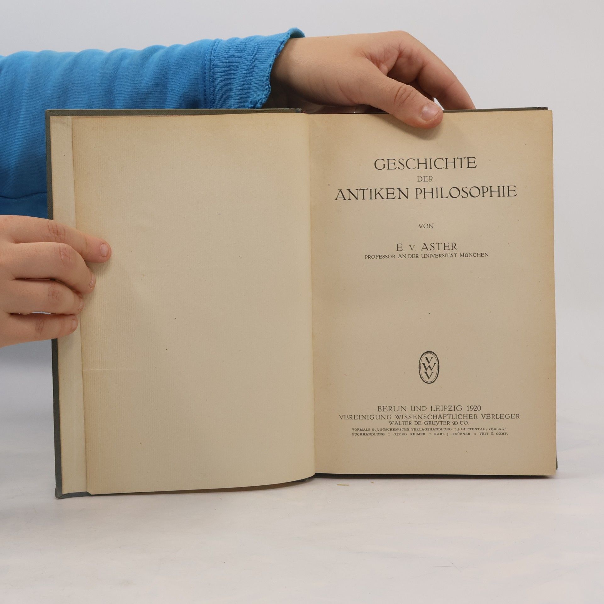 E. V. Aster Geschichte der antiken Philosophie
