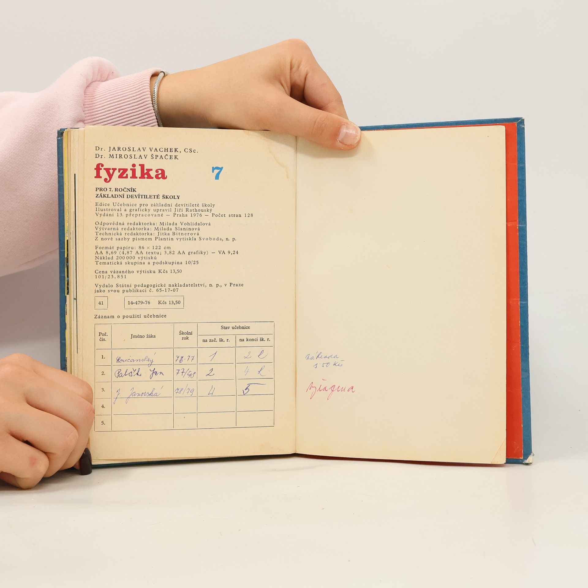 Jaroslav Vachek Fyzika pro 7. ročník základní devítileté školy