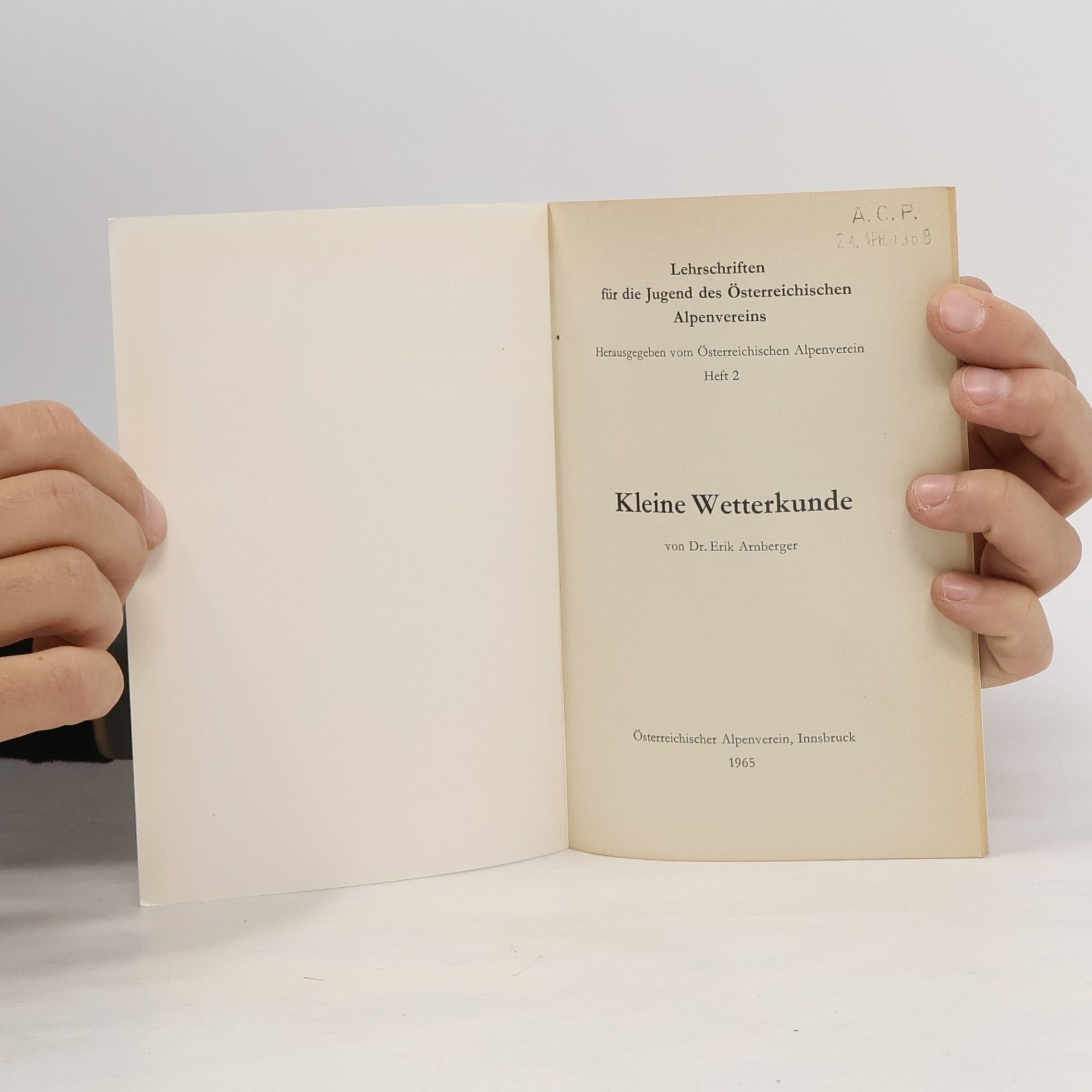Erik Arnberger Kleine Wetterkunde
