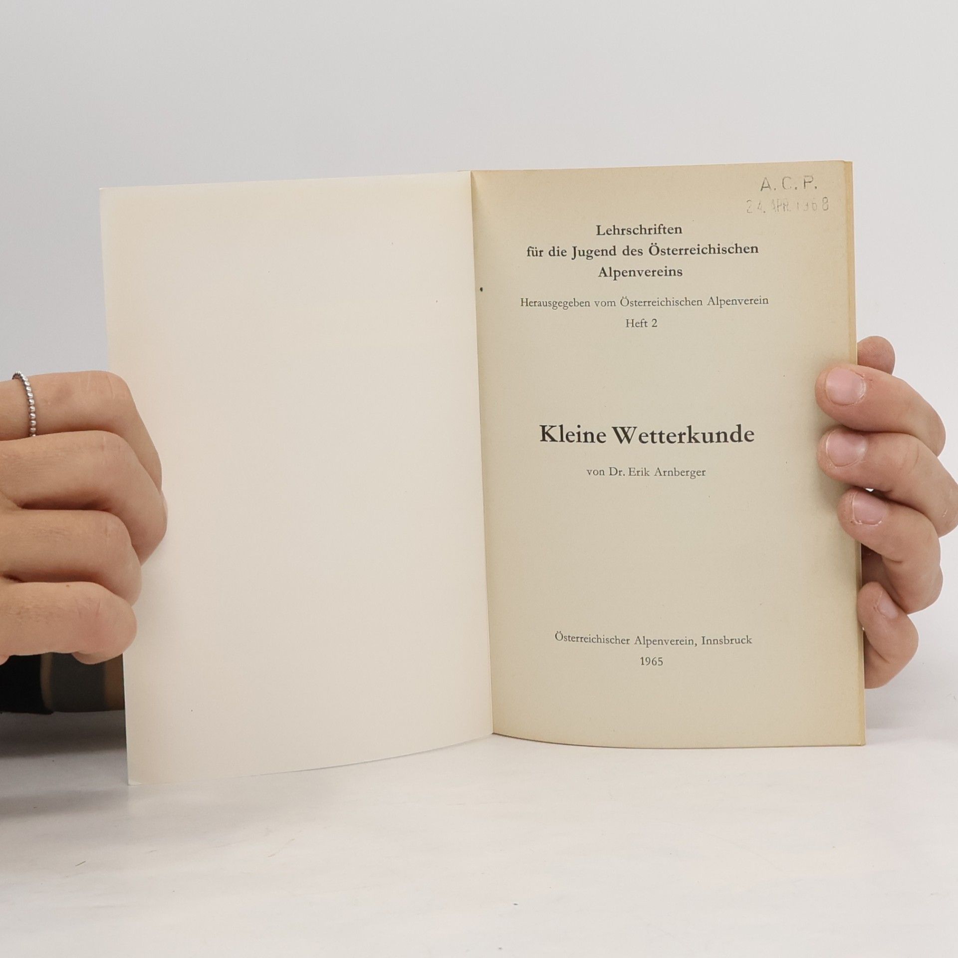 Erik Arnberger Kleine Wetterkunde