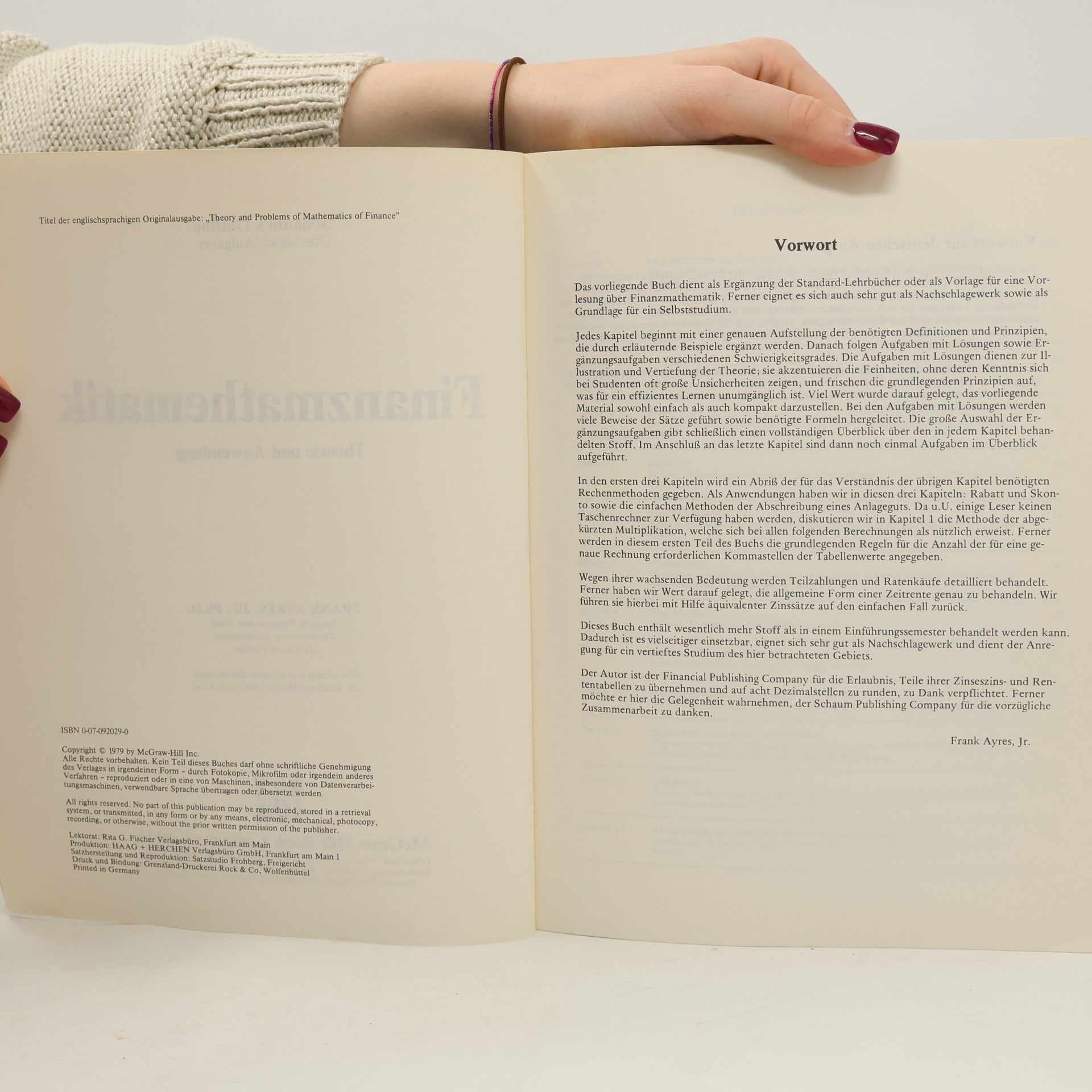 Frank Ayres, Jr. Finanzmathematik