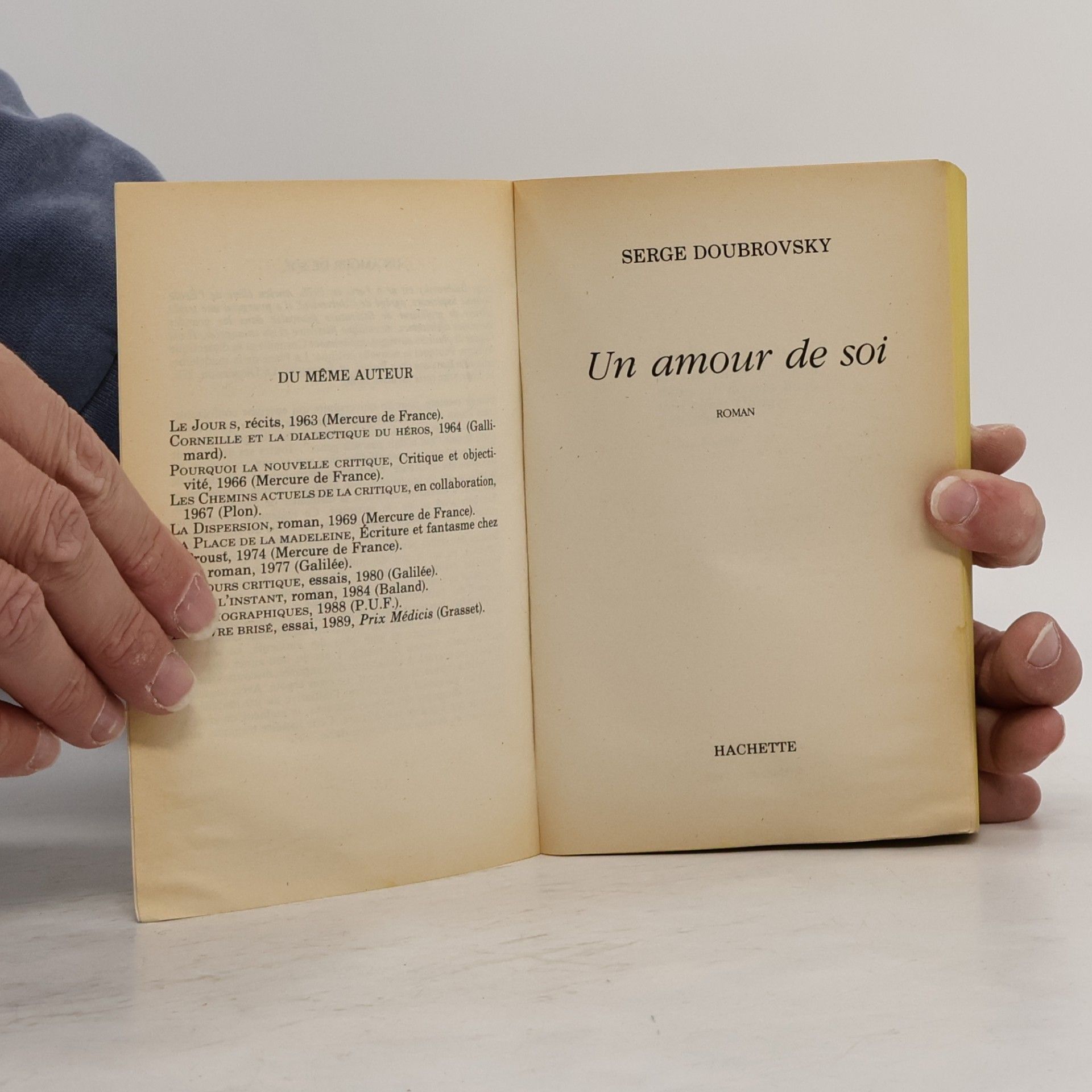 Serge Doubrovsky Ill amour de soi - texte intégral