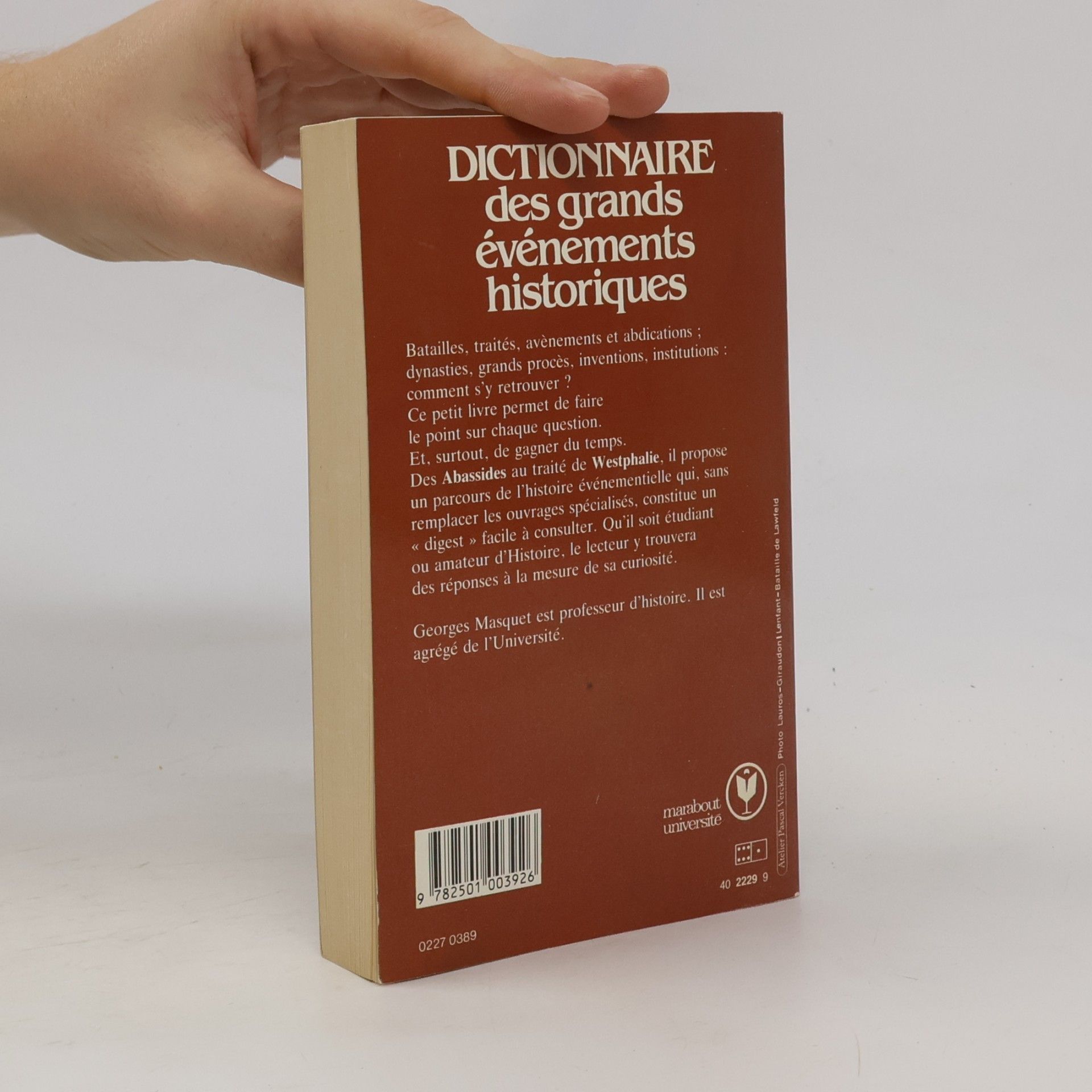 Georges Masquet Dictionnaire des grands événements historiques