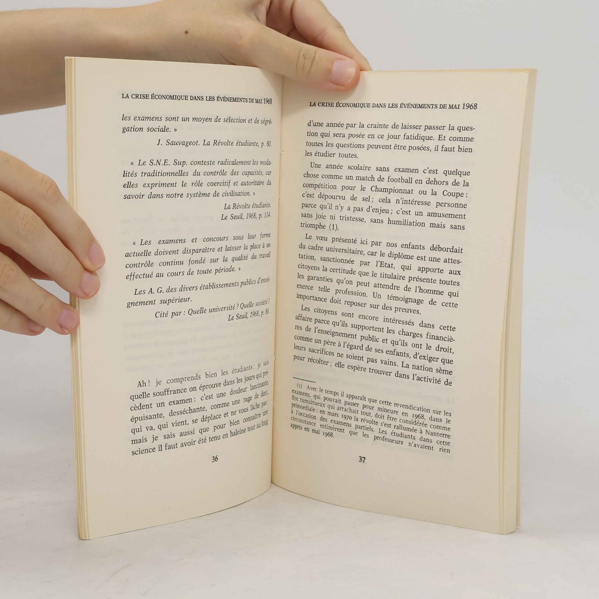 Pierre Burel la crise économique dans les événements de mai 1968
