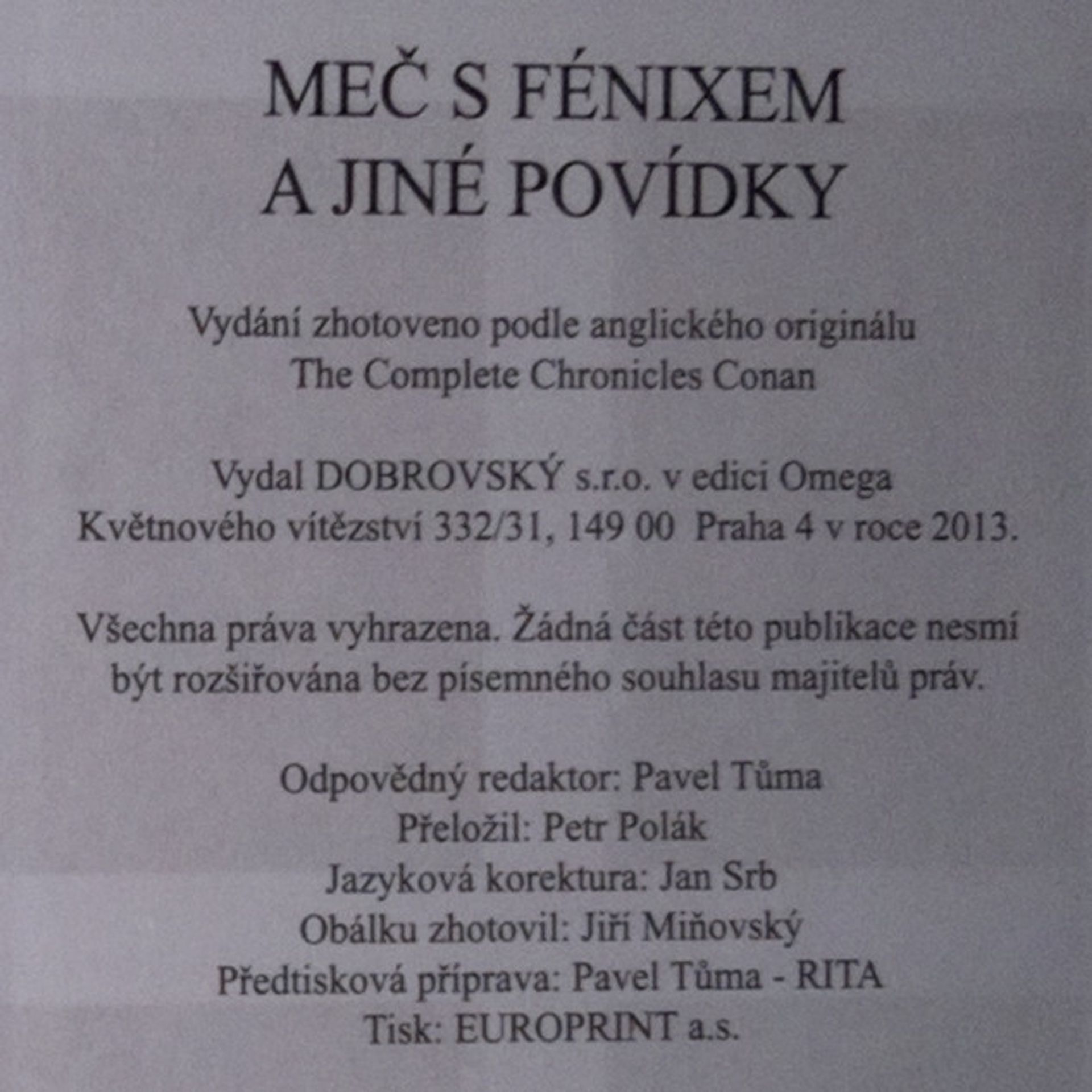 Robert E. Howard Meč s Fénixem a jiné povídky: Conan