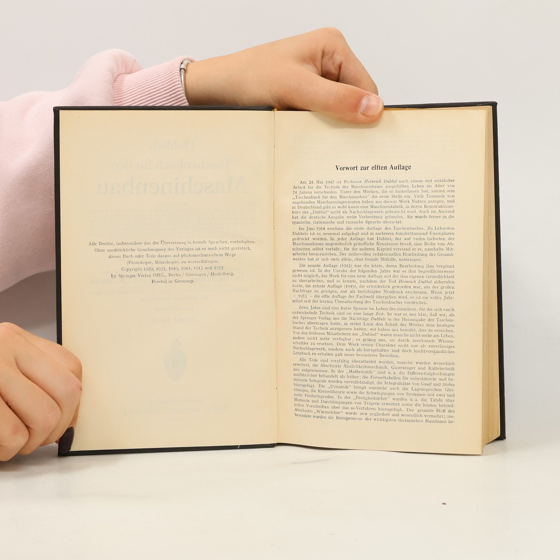 Heinrich Dubbel Taschenbuch für den Maschinenbau I.