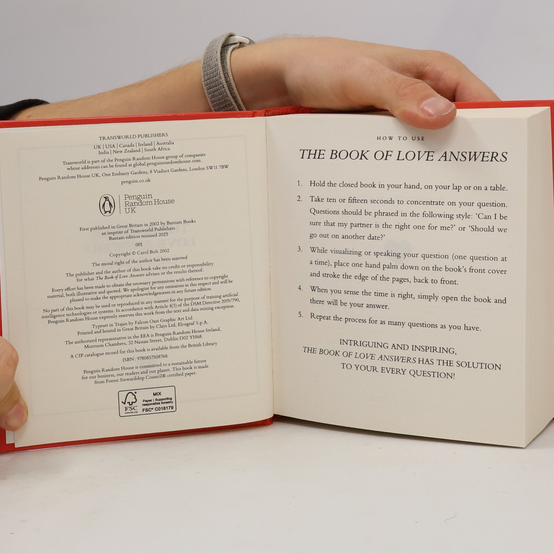 Carol Bolt The Book of Love Answers