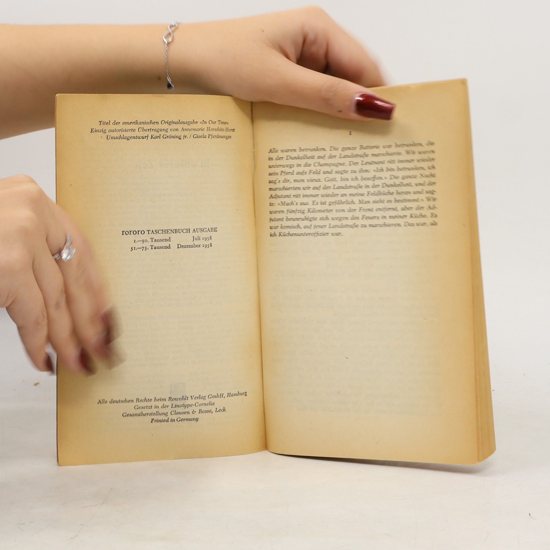 Ernest Hemingway 15 Stories. In unserer Zeit