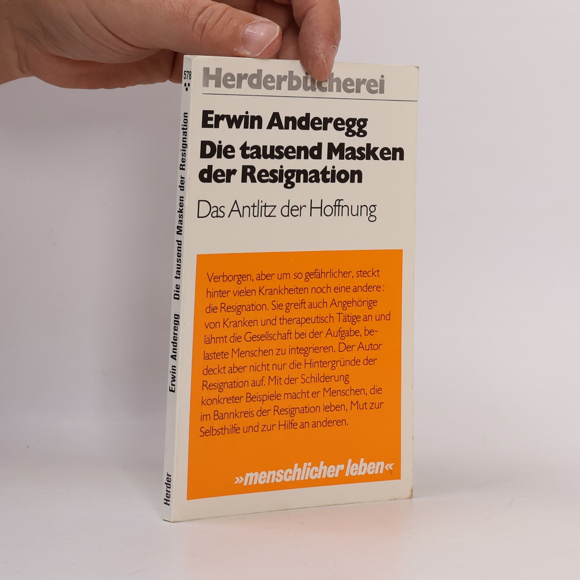 Erwin Anderegg Die tausend Masken der Resignation