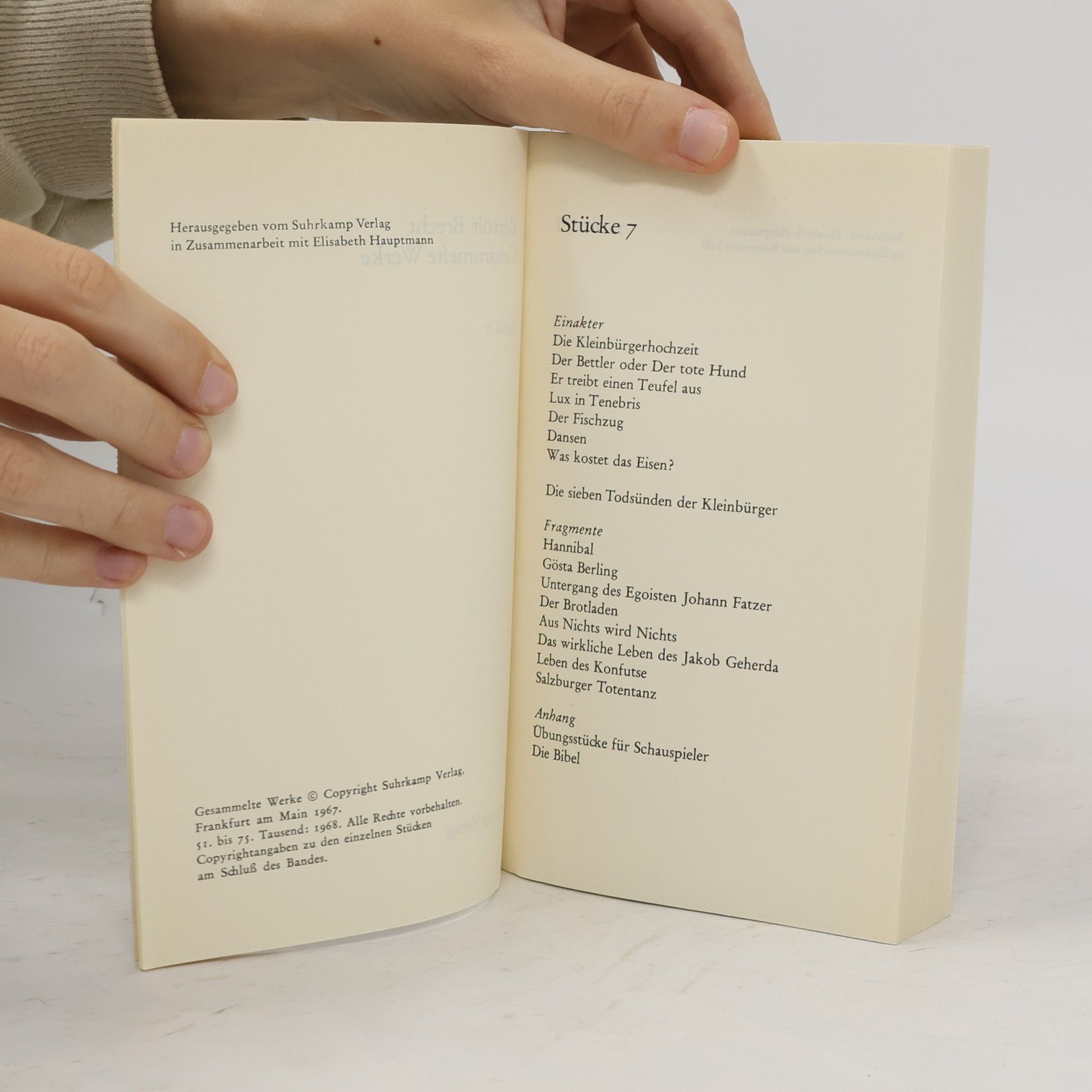 Bertolt Brecht Gesammelte Werke 7. Stücke 7