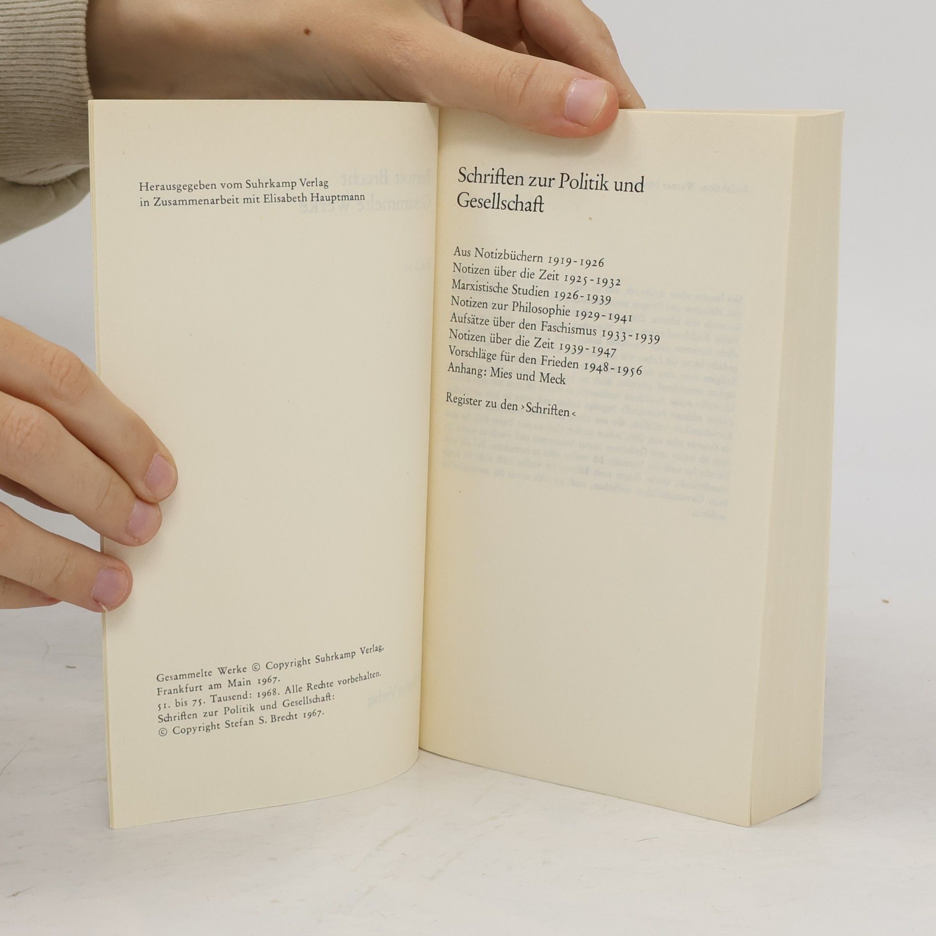 Bertolt Brecht Gesammelte Werke 20. Schriften zur Politik und Gesellschaft