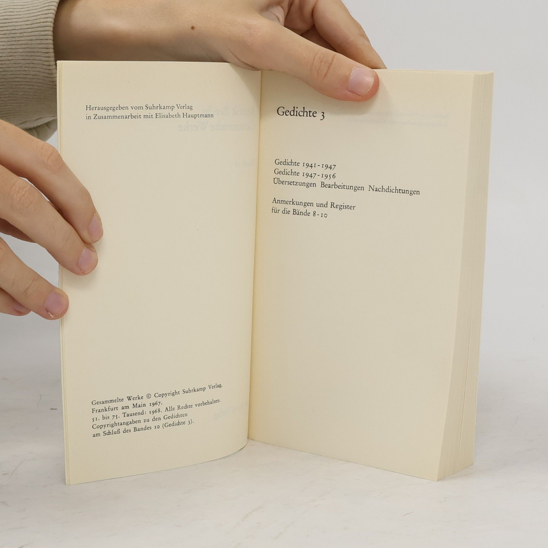 Bertolt Brecht Gesammelte Werke 10. Gedichte 3