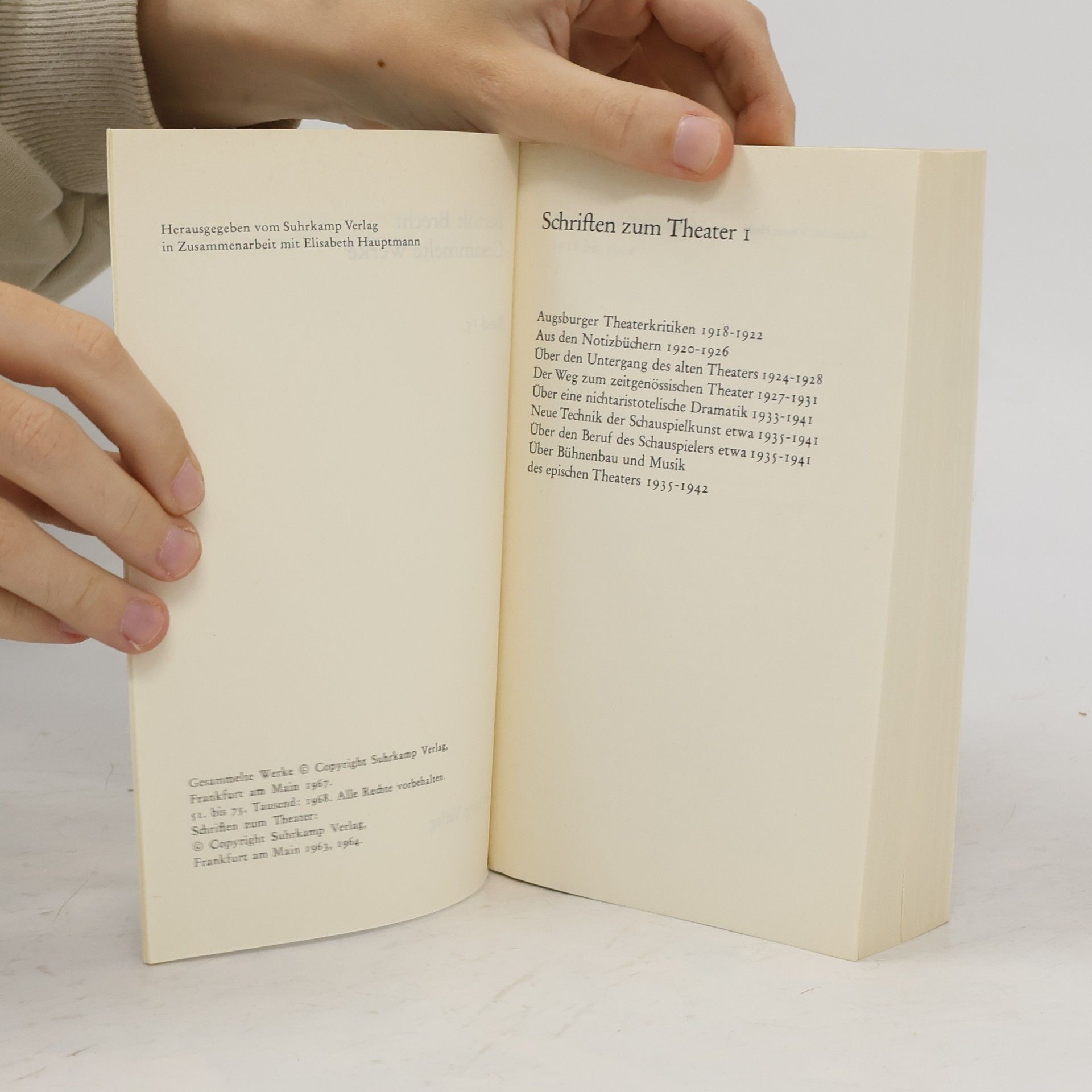 Bertolt Brecht Gesammelte Werke 15. Schriften zum Theater 1