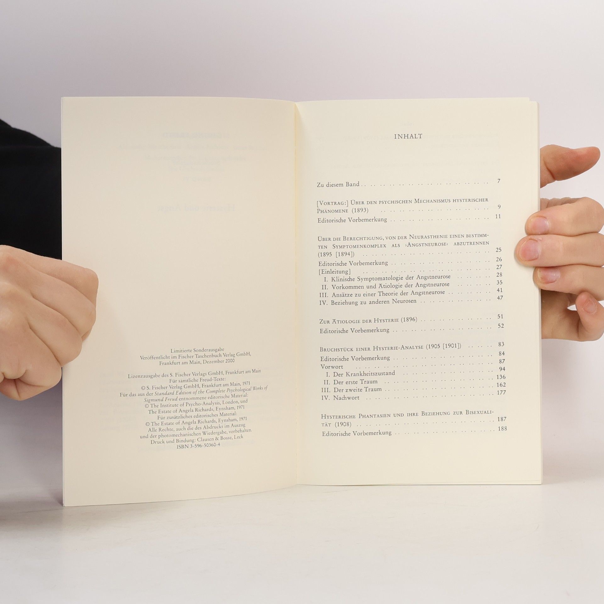 Sigmund Freud Studienausgabe VI. Hysterie und Angst