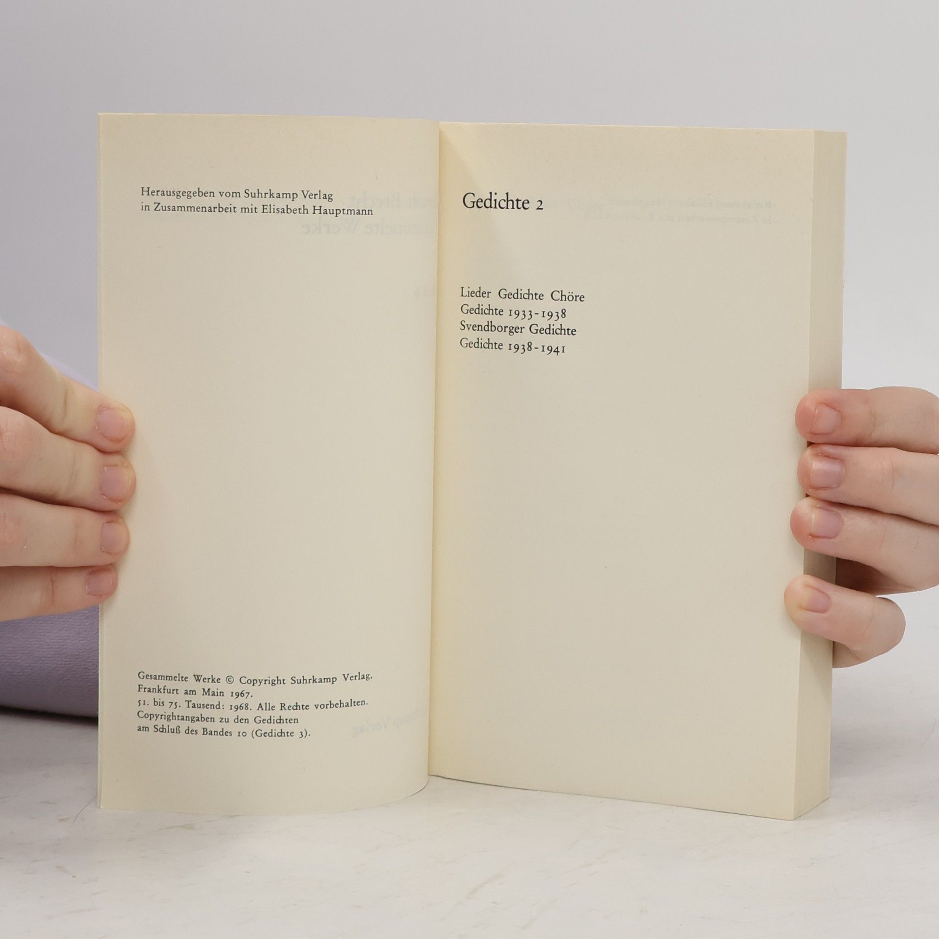 Bertolt Brecht Gesammelte Werke 9. Gedichte 2