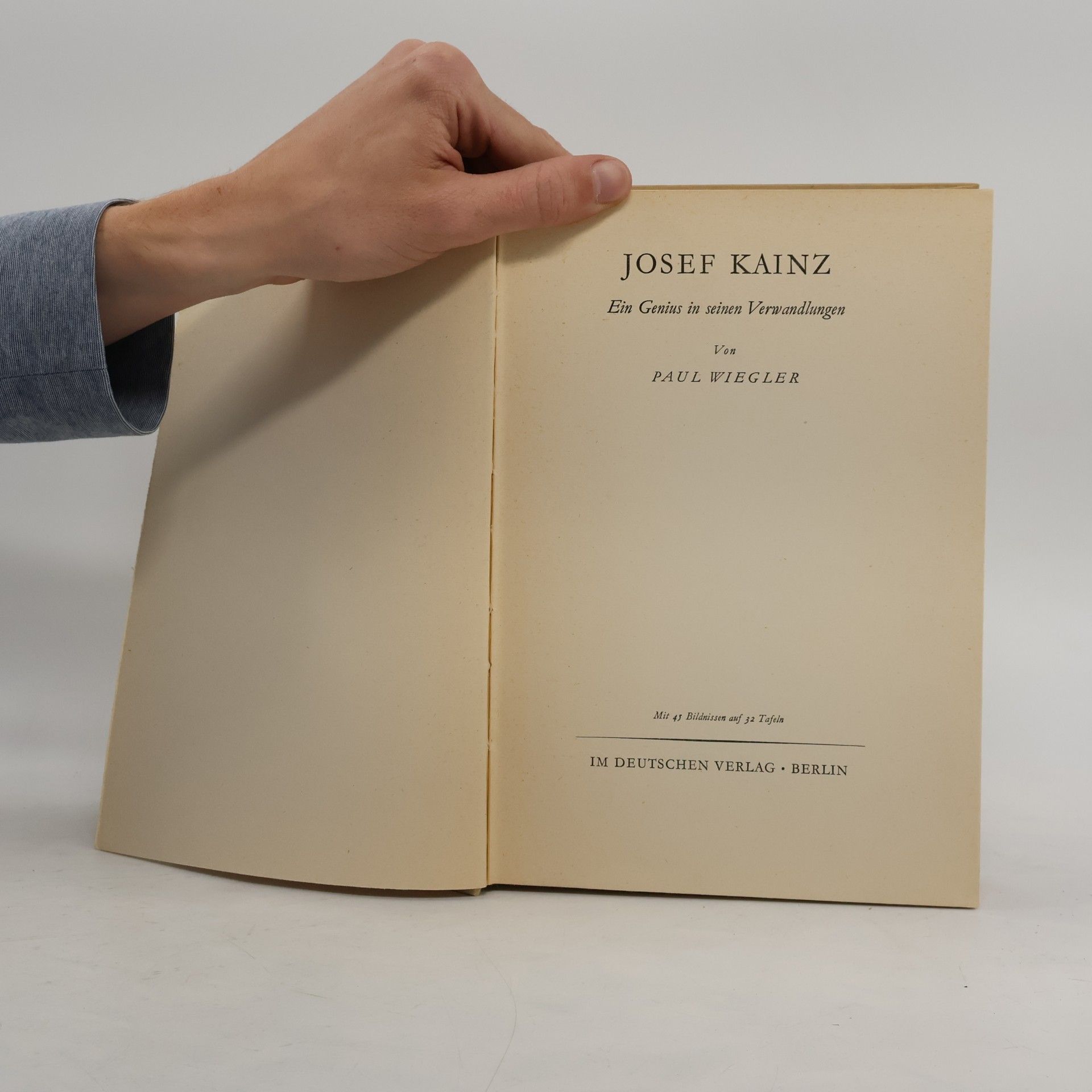 Paul Wiegler Josef Kainz. Ein Genius in seinen Verwandlungen