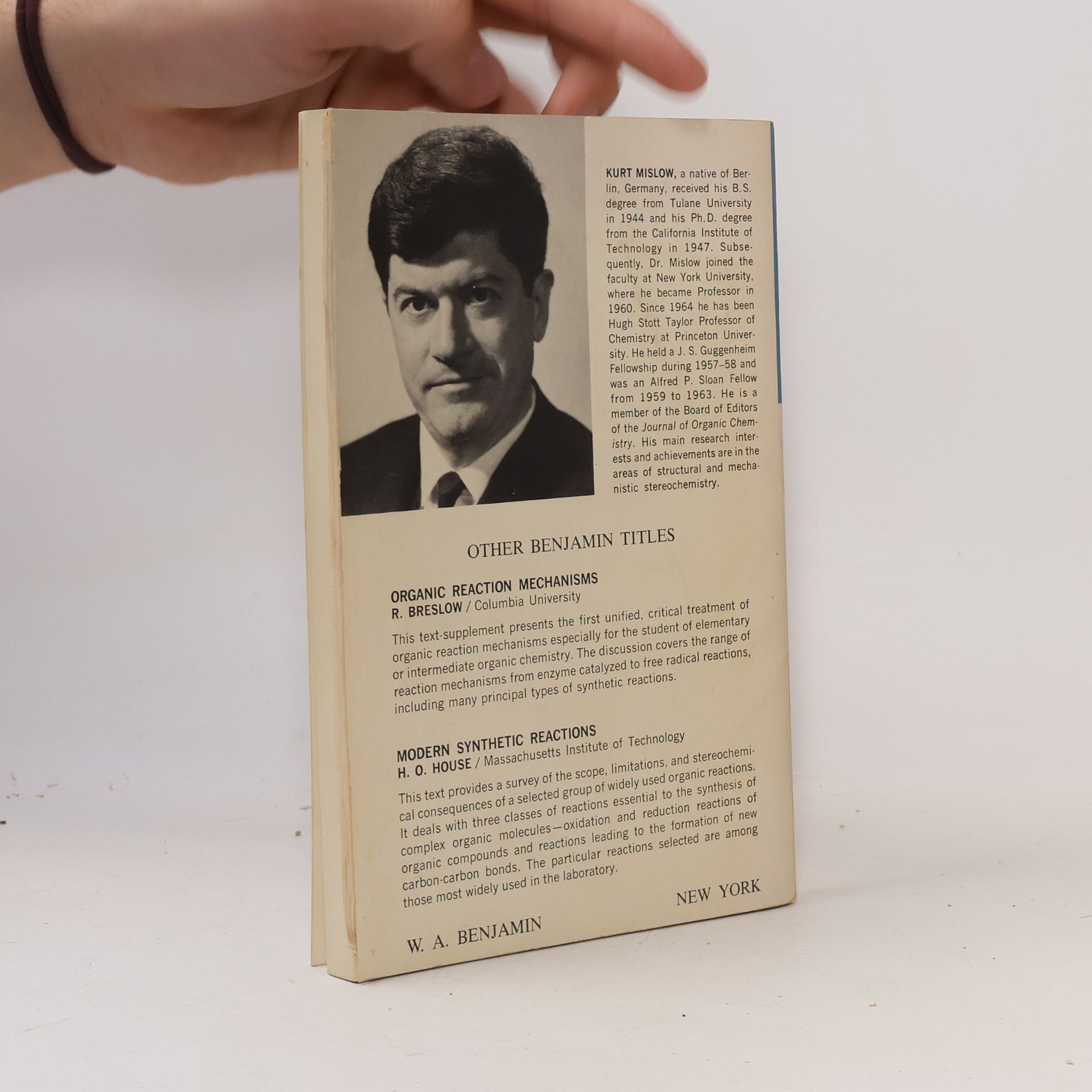 Kurt Mislow INTRODUCTION TO STEREOCHEMISTRY