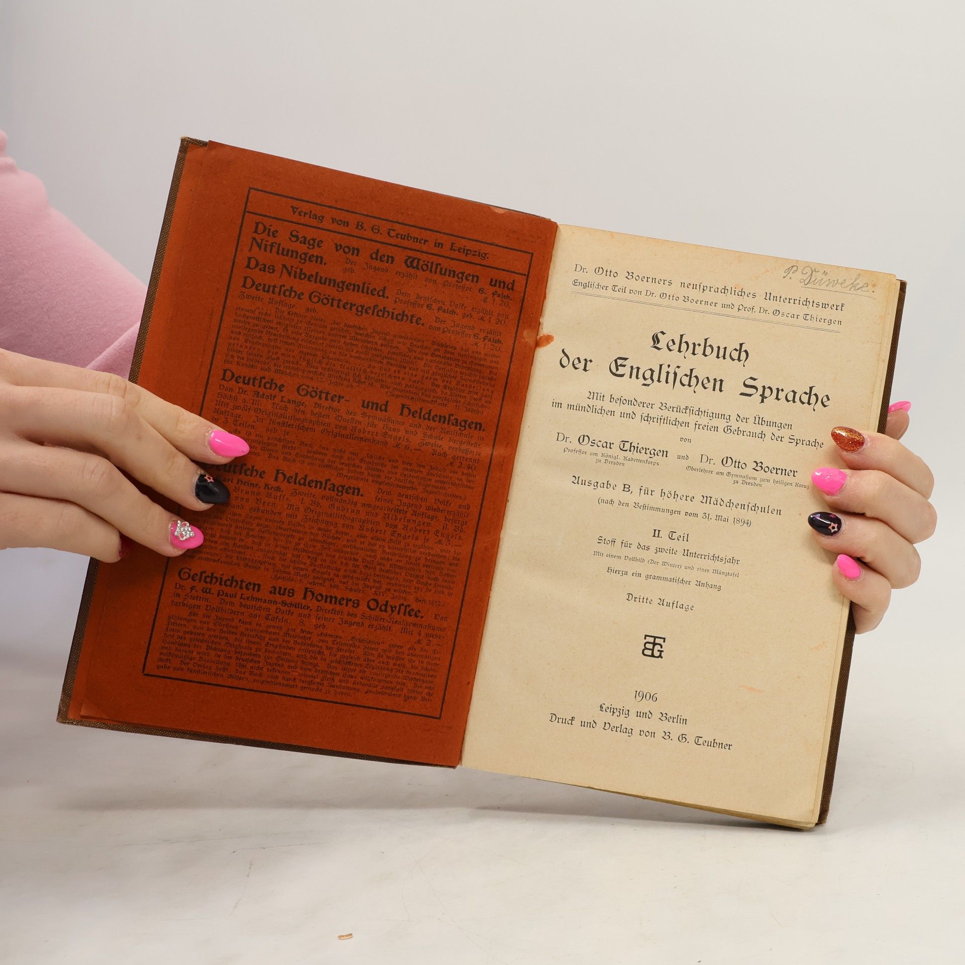 O. Boerner Lehrbuch der Englischen Sprache