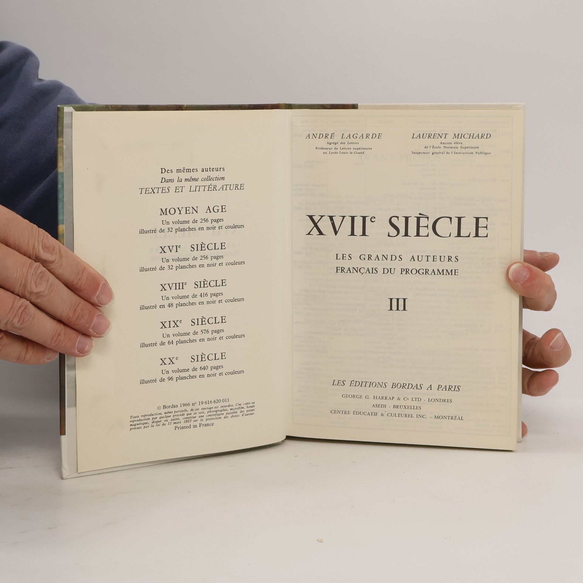 André Lagarde XVIIe siècle. Les grands auteurs francais du programme III