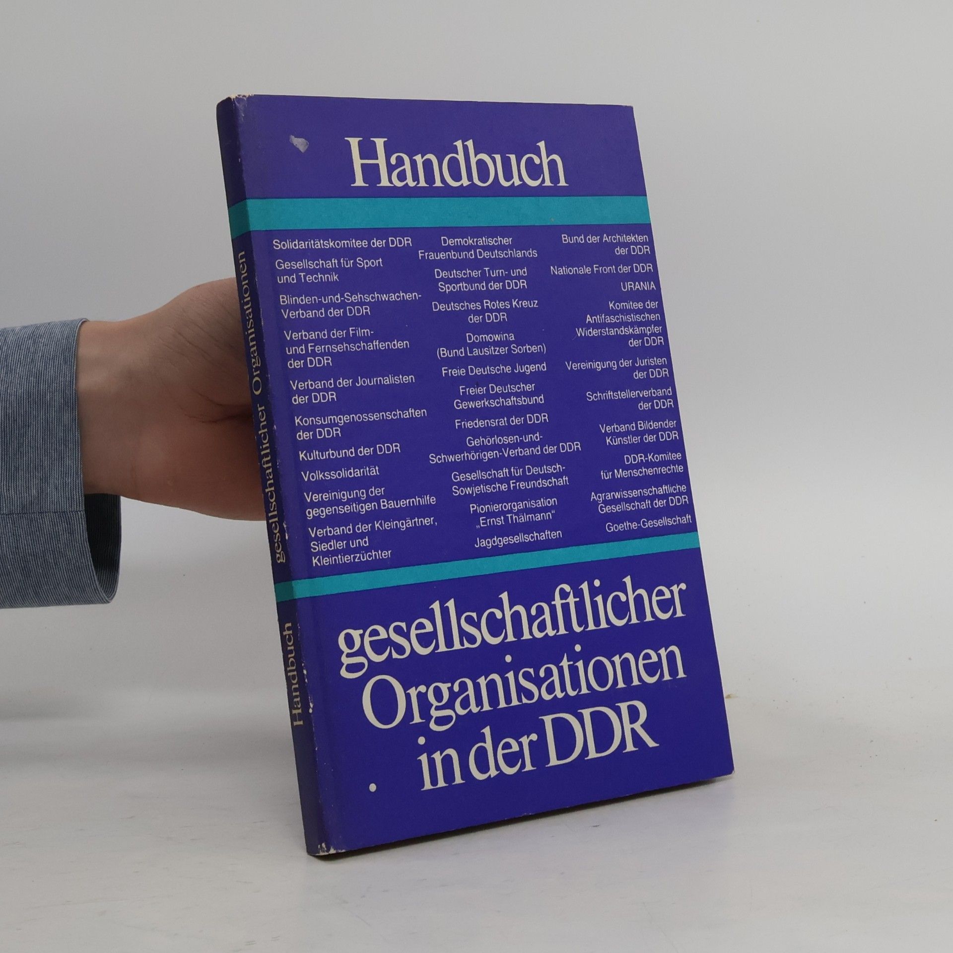 Karl Becher Handbuch gesellschaftlicher Organisationen in der DDR