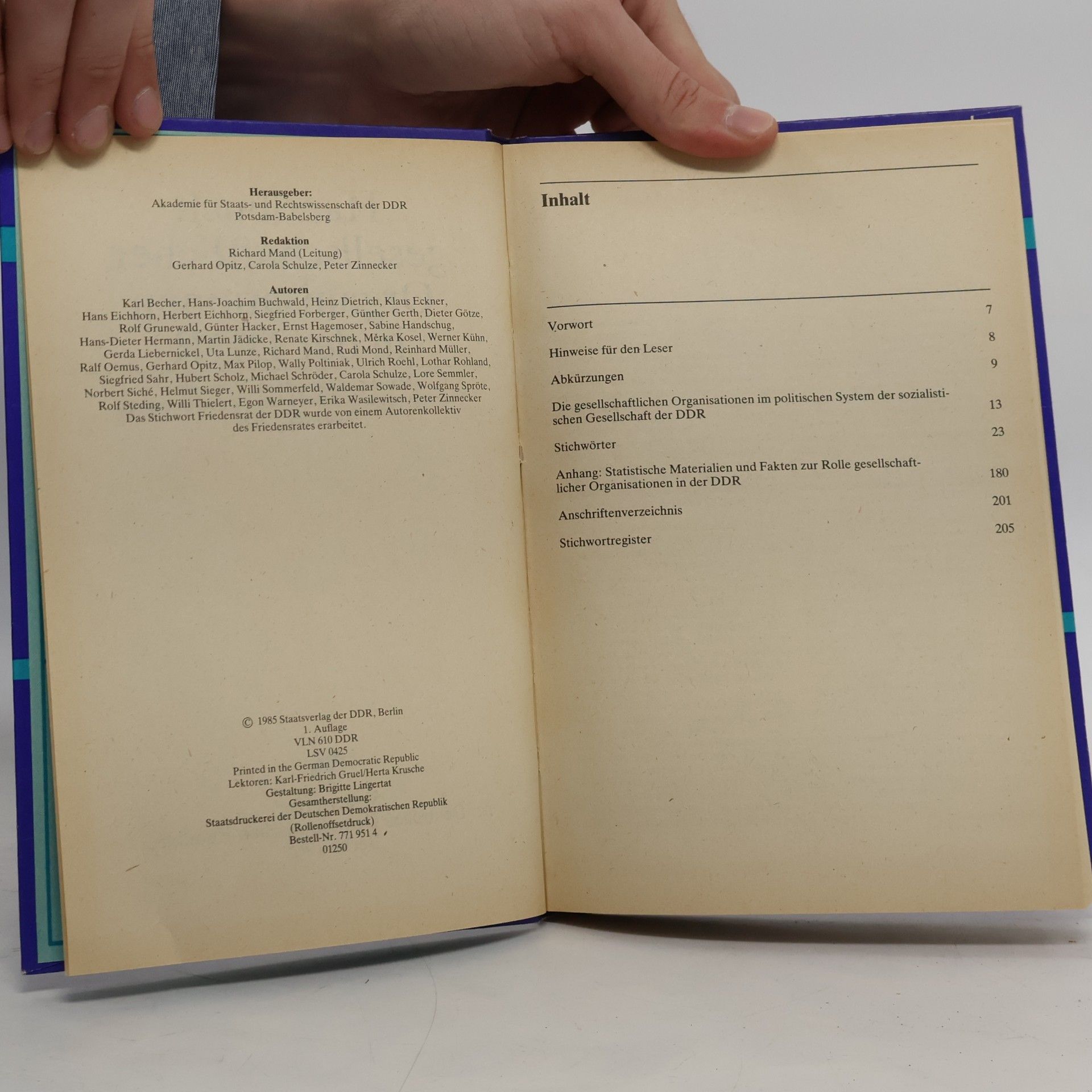 Karl Becher Handbuch gesellschaftlicher Organisationen in der DDR