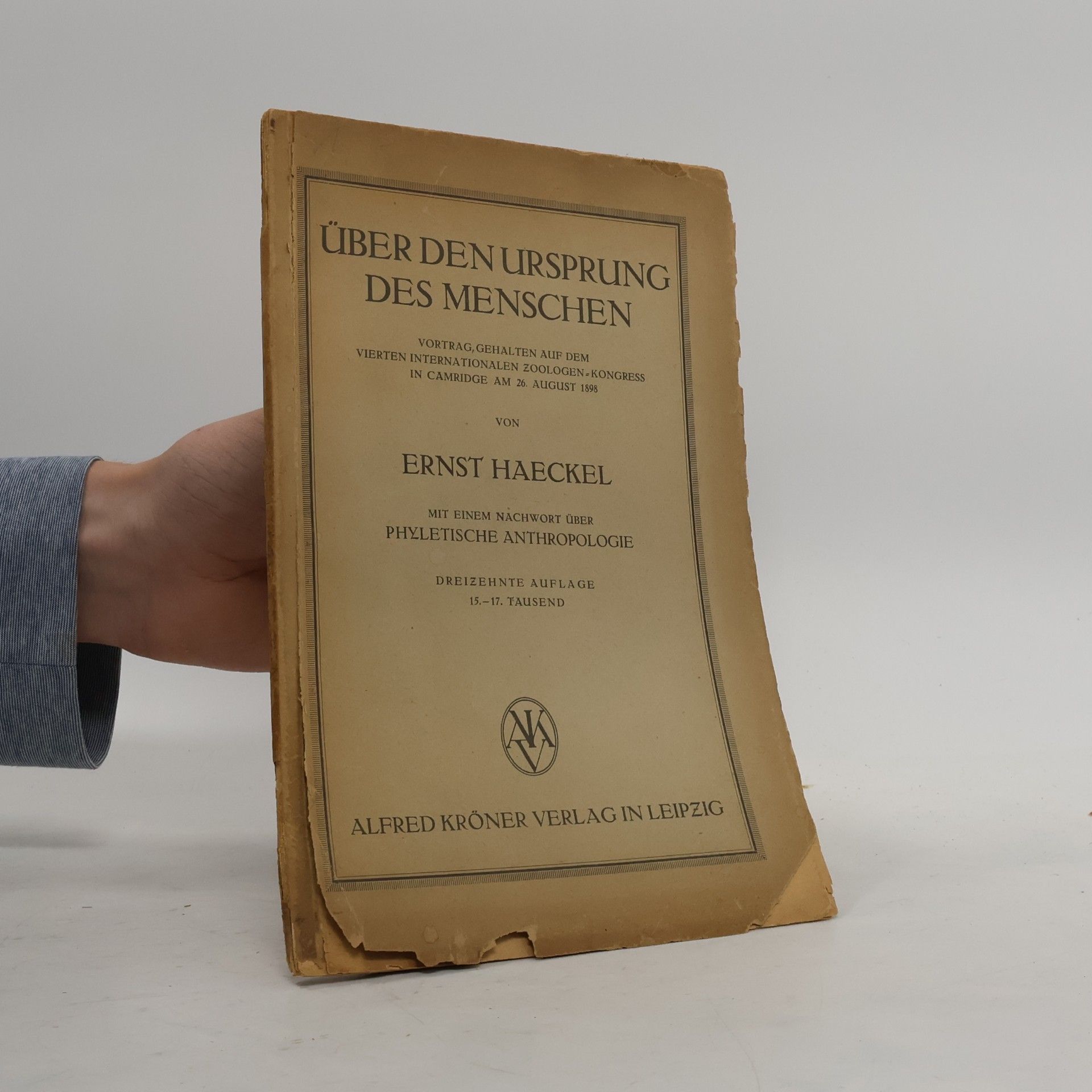 Über den Ursprung des Menschen