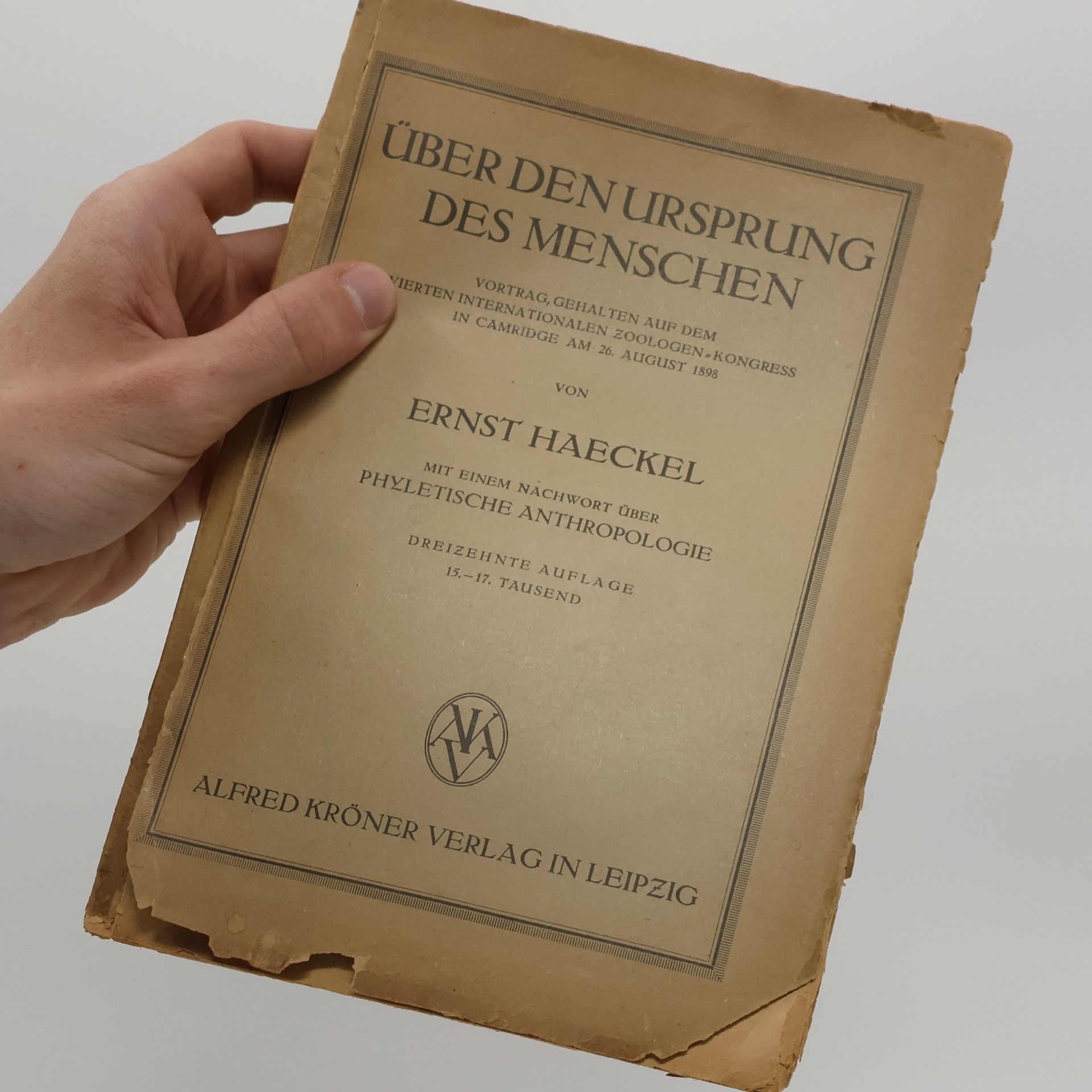 Ernst Haeckel Über den Ursprung des Menschen