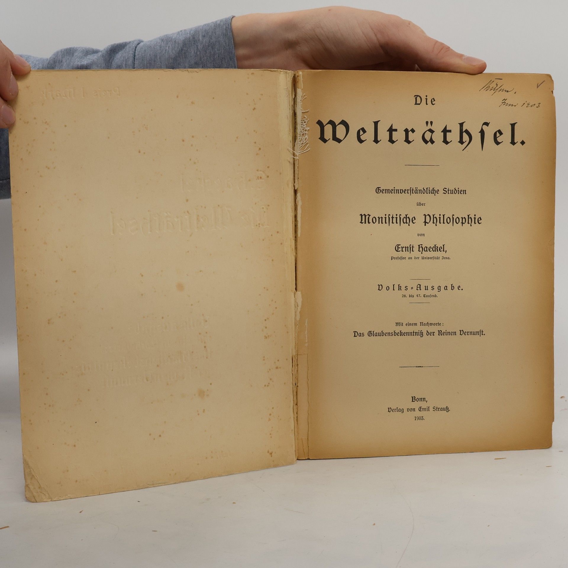 Ernst Haeckel Die Welträthsel